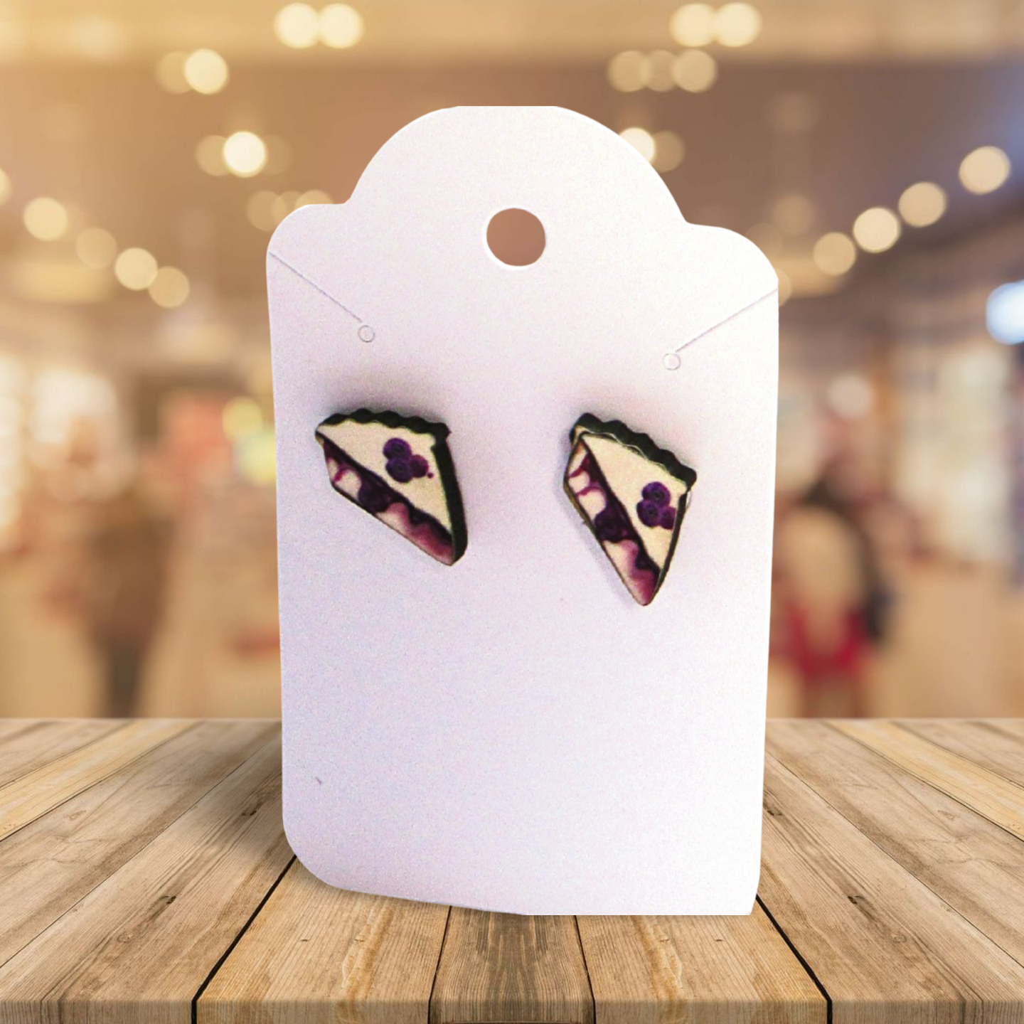 Pie Slice Shaped Sublimated Stud Earrings