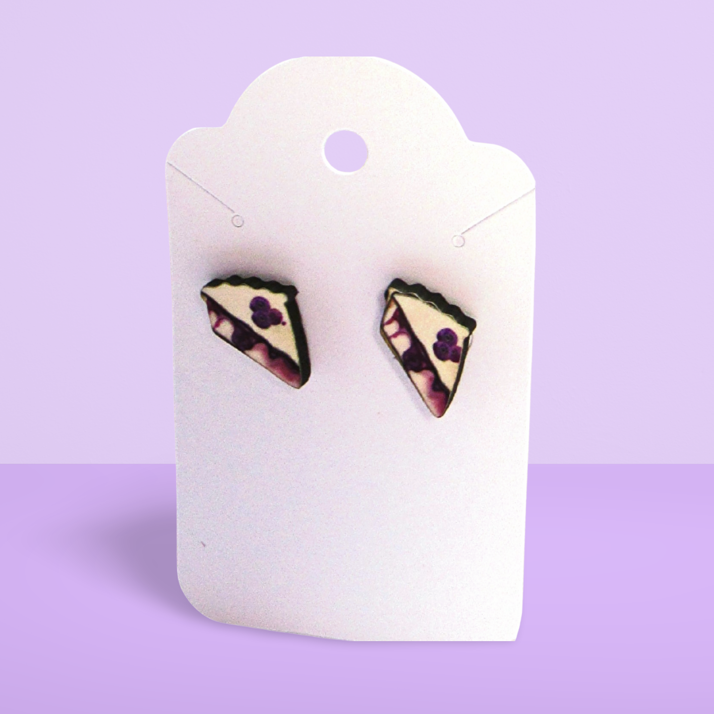 Pie Slice Shaped Sublimated Stud Earrings