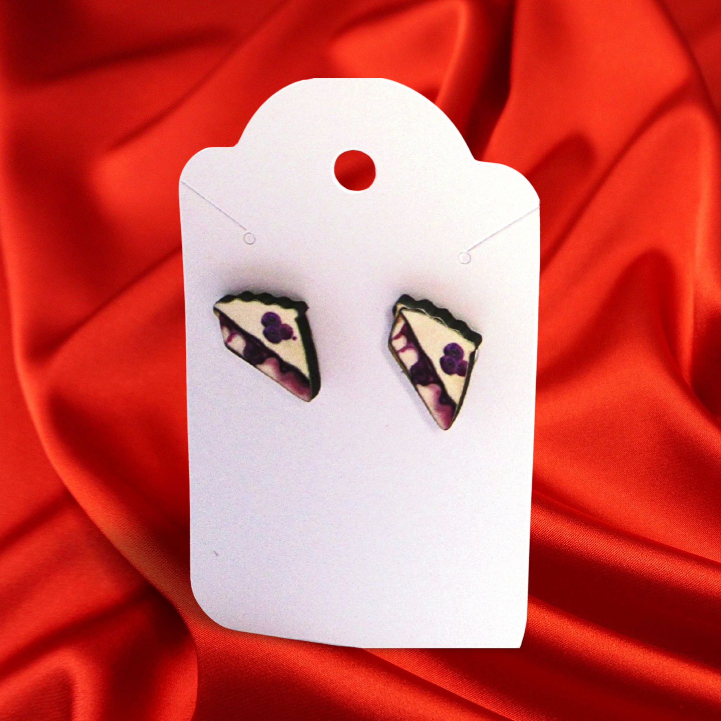 Pie Slice Shaped Sublimated Stud Earrings