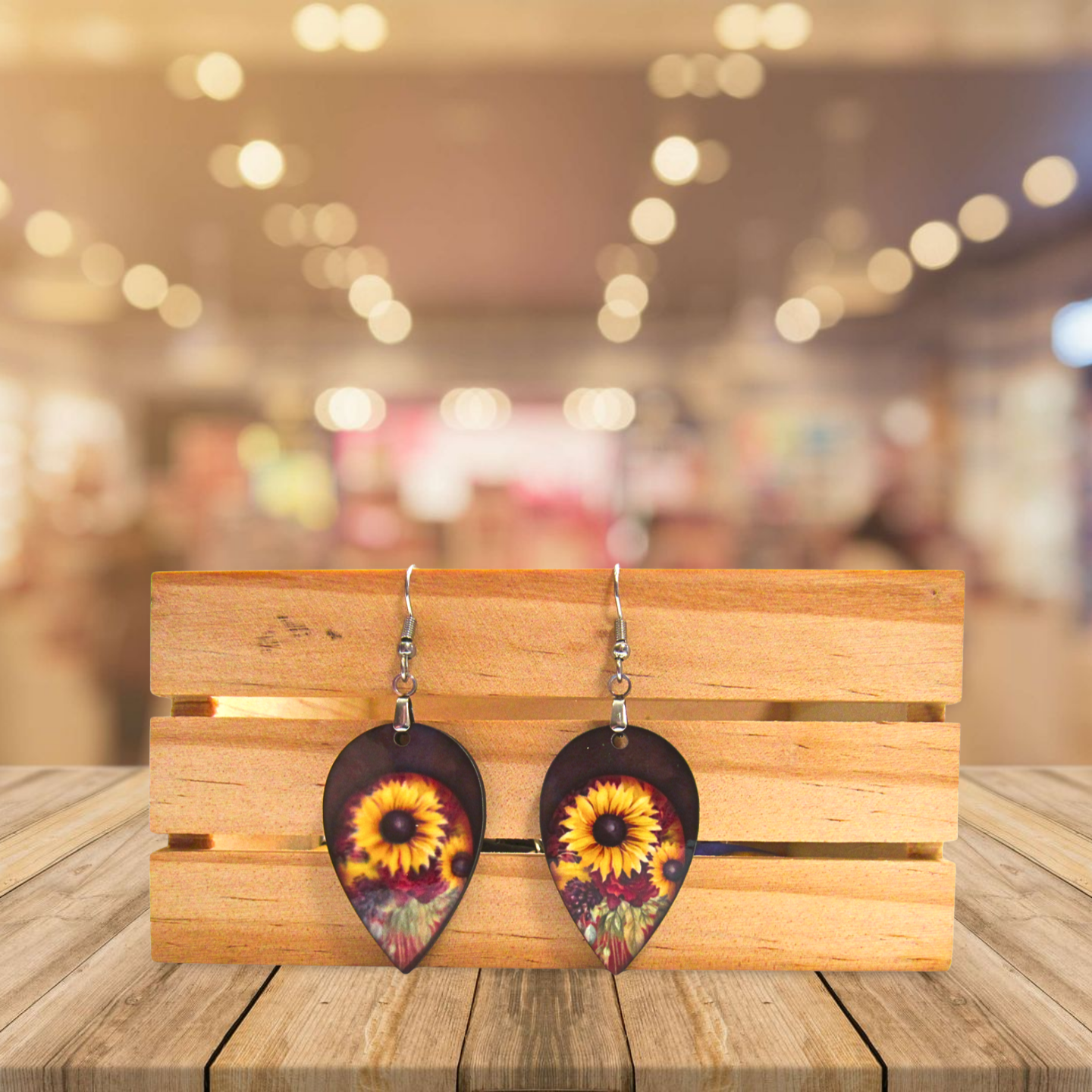 Reverse Teardrop Shaped Sublimated Earrings