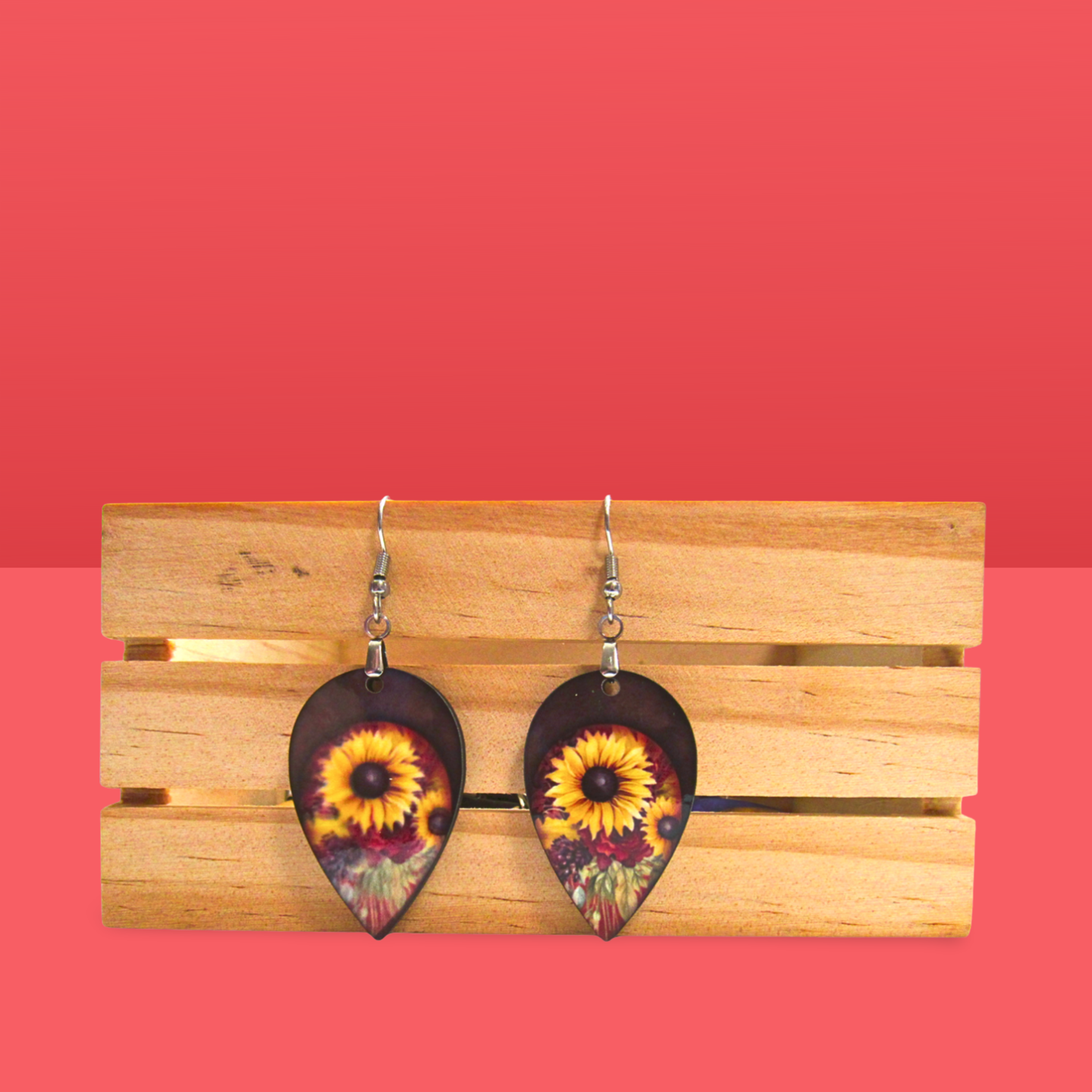 Reverse Teardrop Shaped Sublimated Earrings