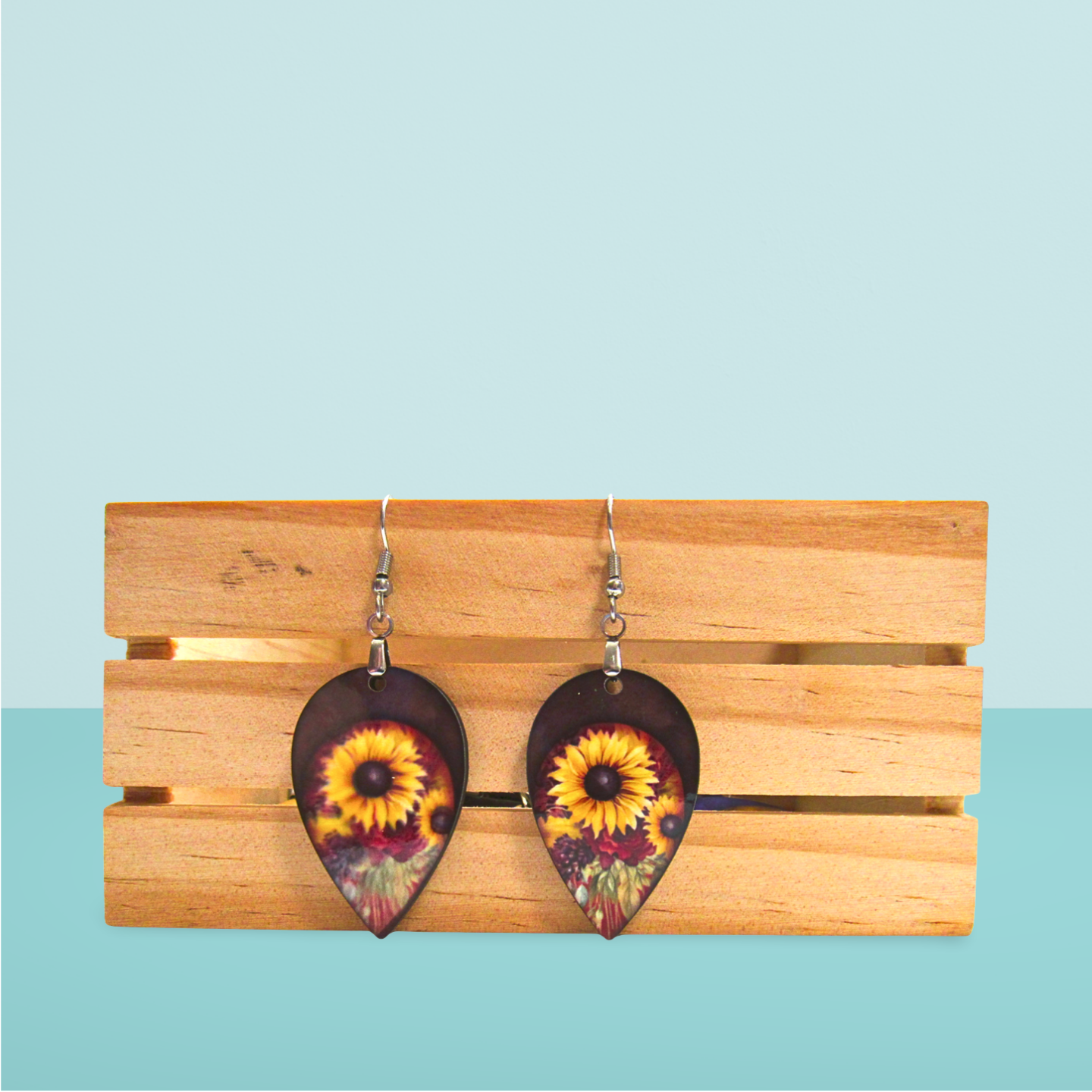 Reverse Teardrop Shaped Sublimated Earrings