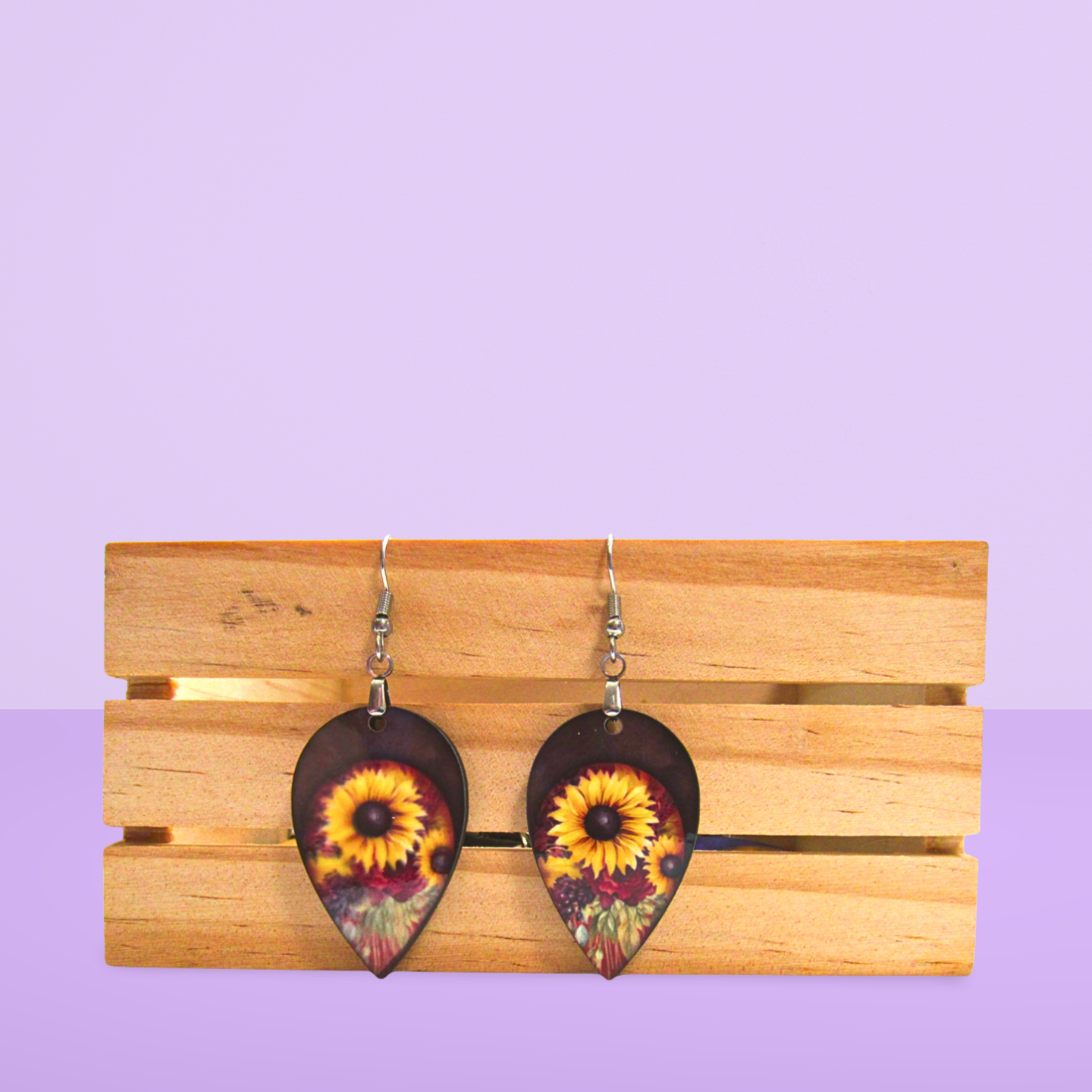 Reverse Teardrop Shaped Sublimated Earrings