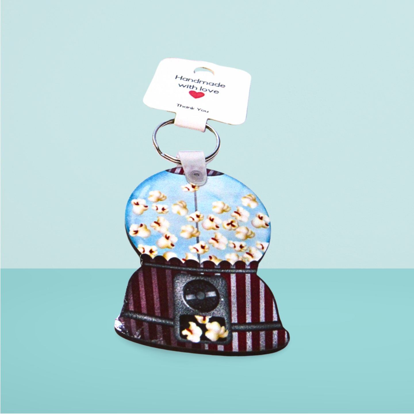 Snowglobe Shaped Sublimated Keychain