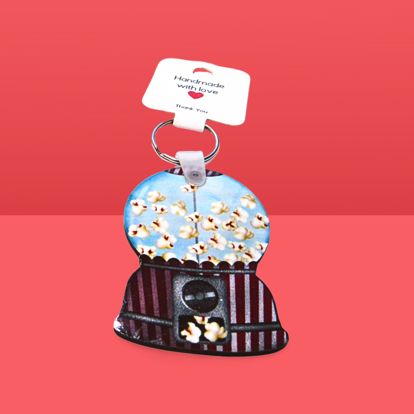 Snowglobe Shaped Sublimated Keychain