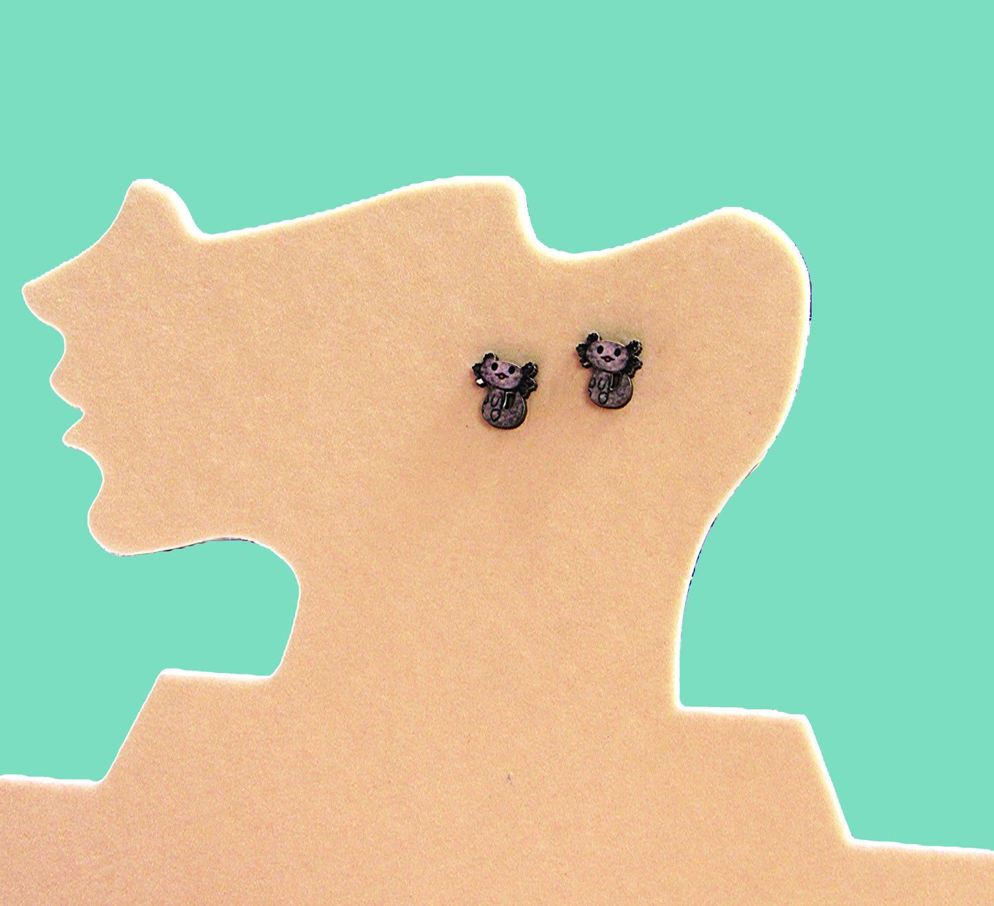 Axoloti Shaped Sublimated Stud Earrings