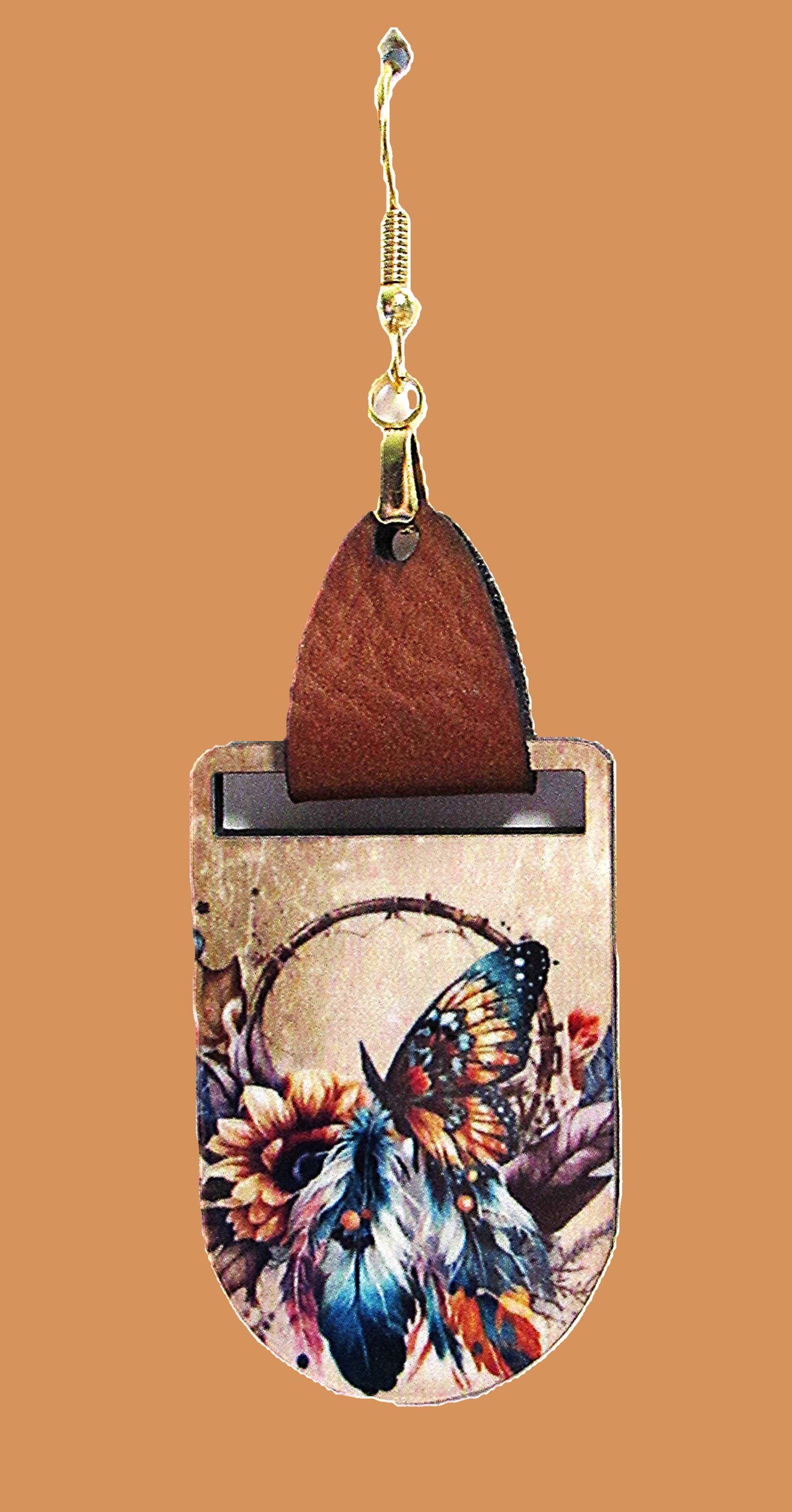 Faux Leather Bar Shaped Sublimated Earrings