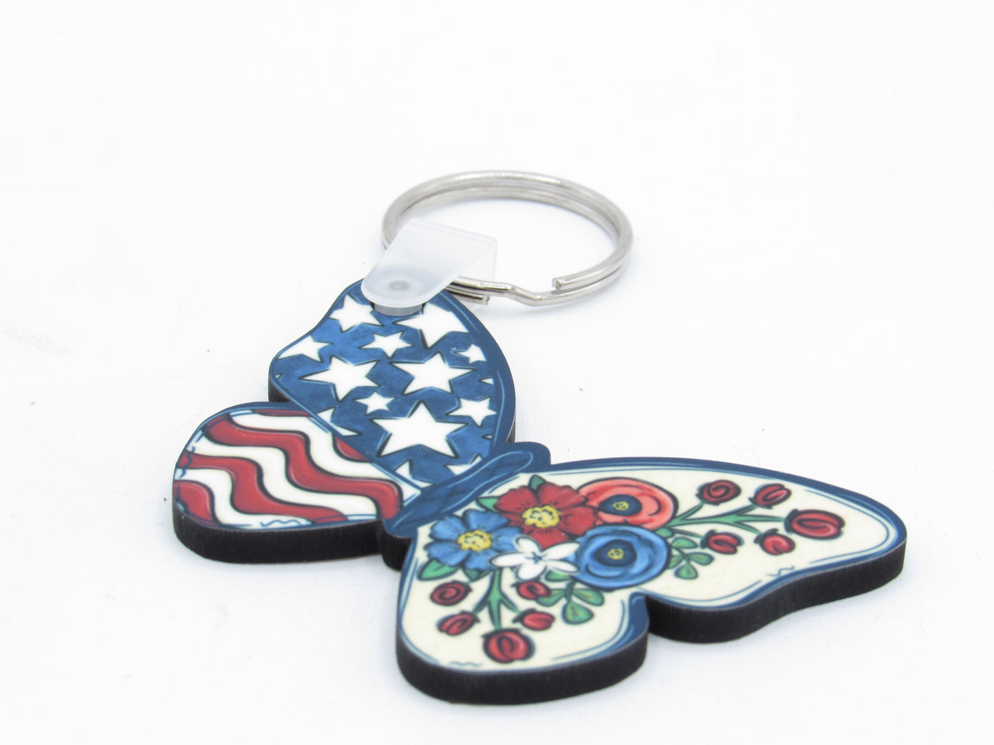American Flag Butterfly Keyring | MDF Sublimation Accessory