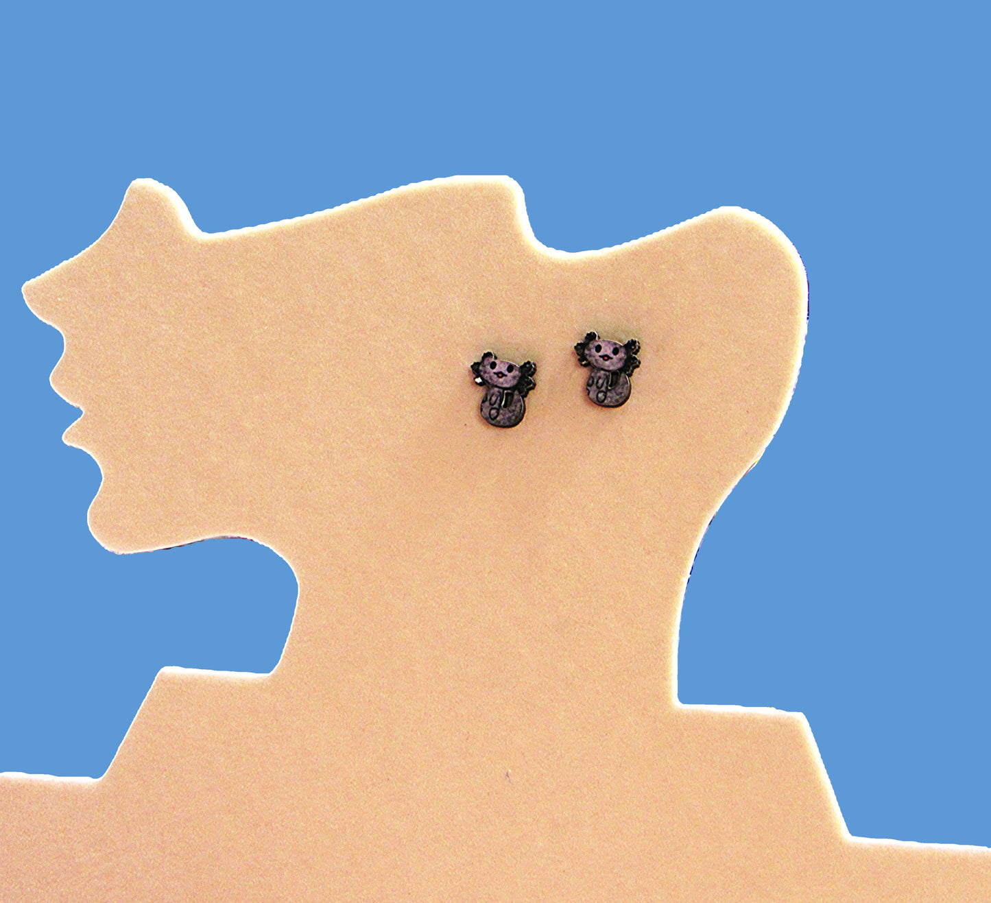 Axoloti Shaped Sublimated Stud Earrings