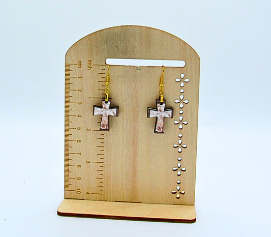 MDF-Cross Shaped Sublimated Earrings 1 inch