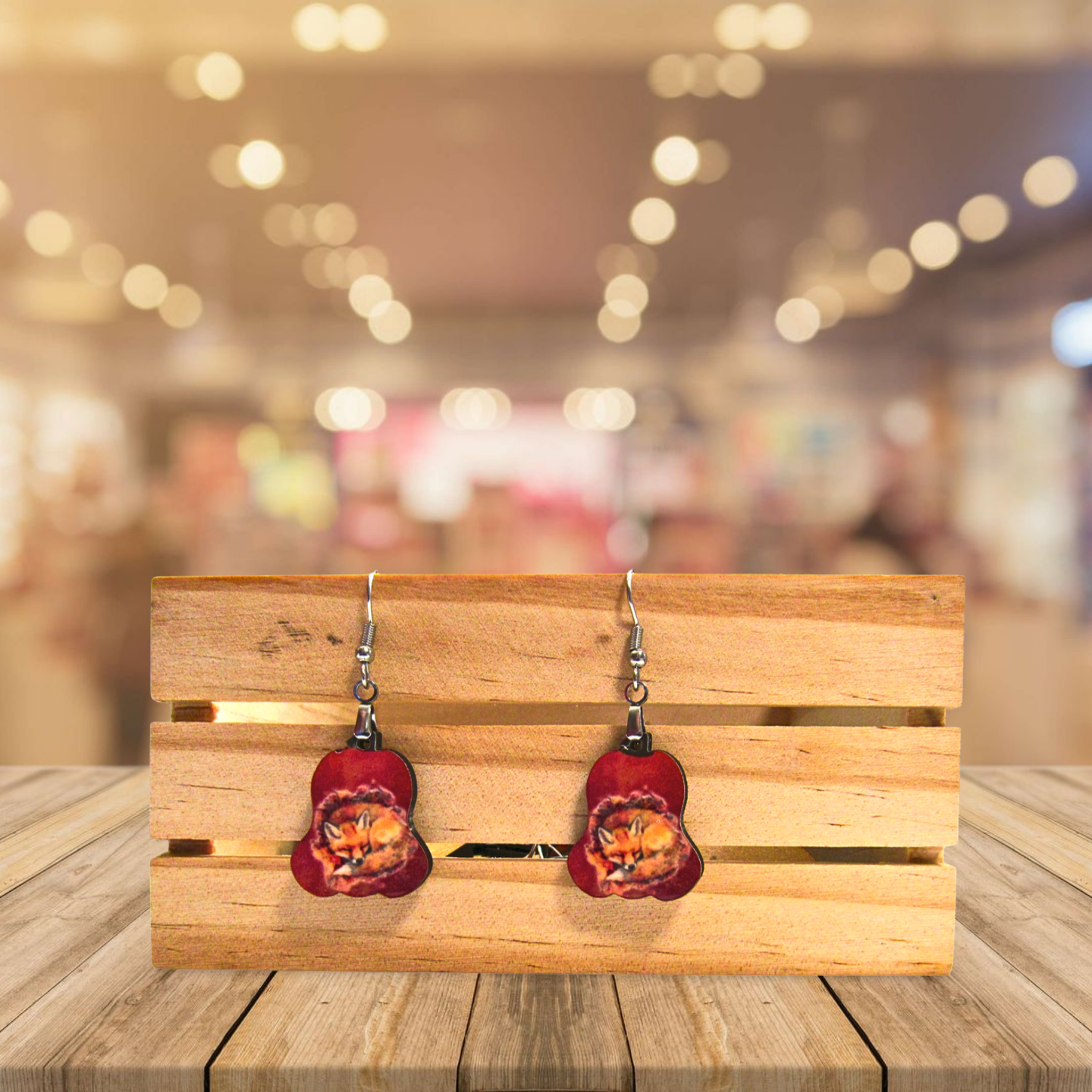 Lumpy Pumpkin Shaped Sublimated Earrings 1 inch