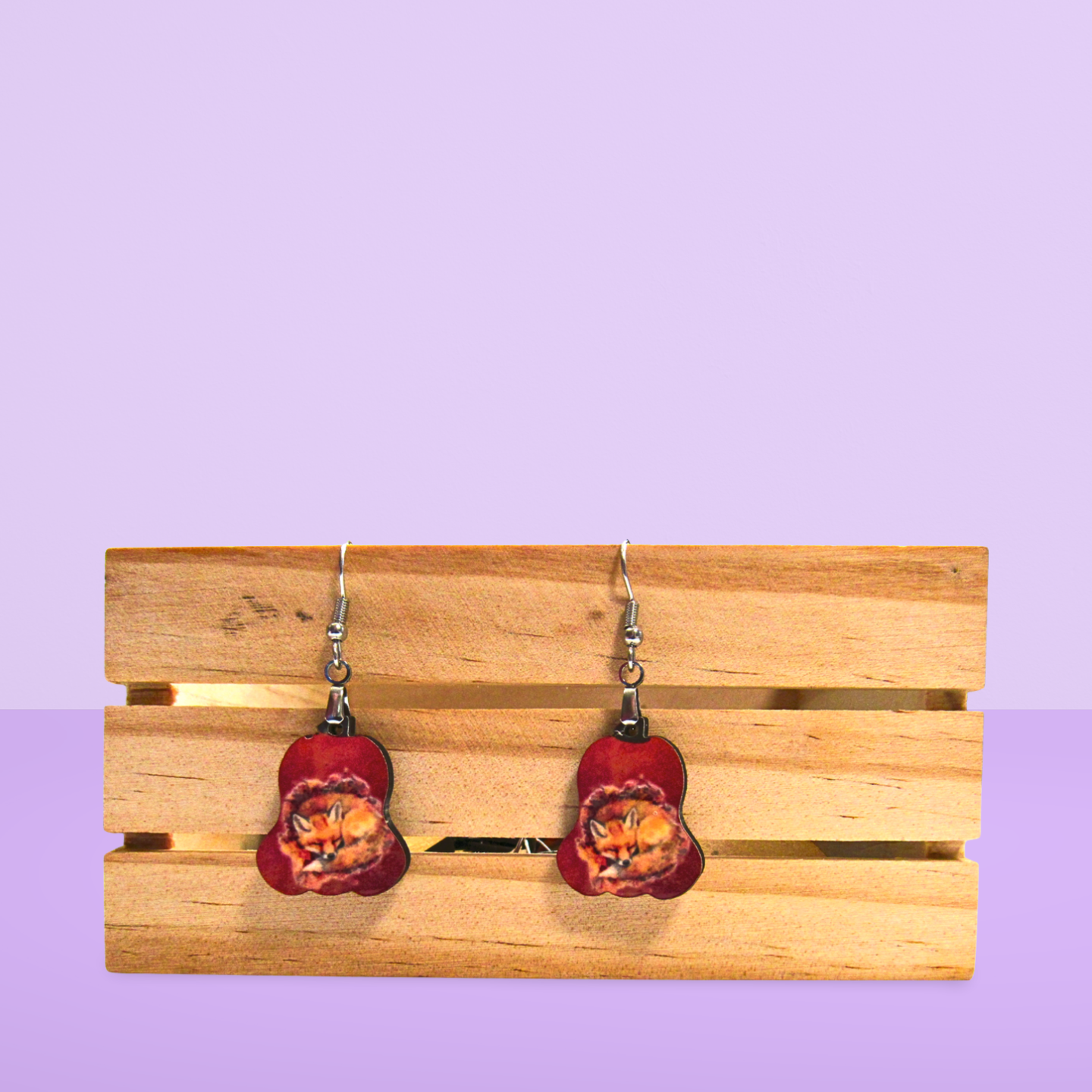 Lumpy Pumpkin Shaped Sublimated Earrings 1 inch