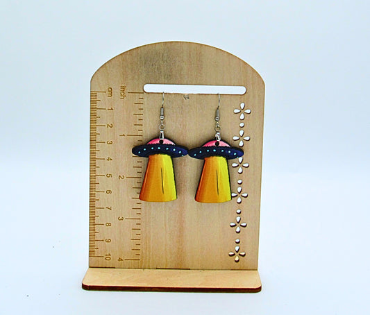 MDF-UFO Shaped Sublimated Earrings 1.5 inch