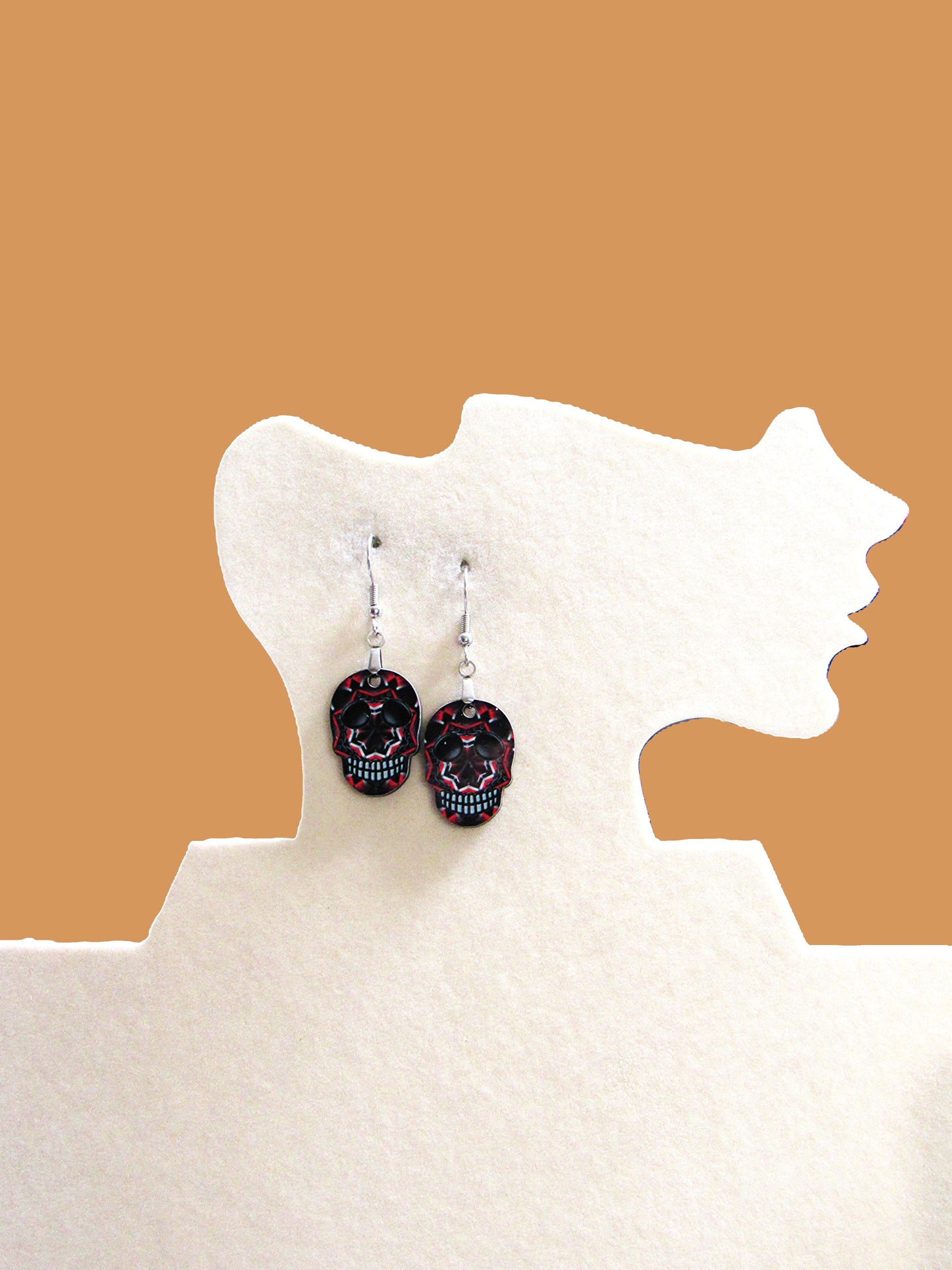 Skull Shaped Sublimated Earrings 1 inch