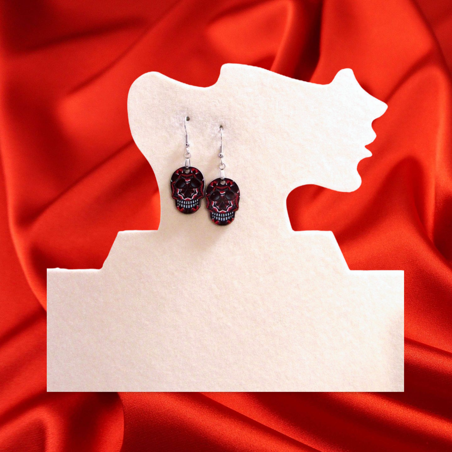 Skull Shaped Sublimated Earrings 1 inch