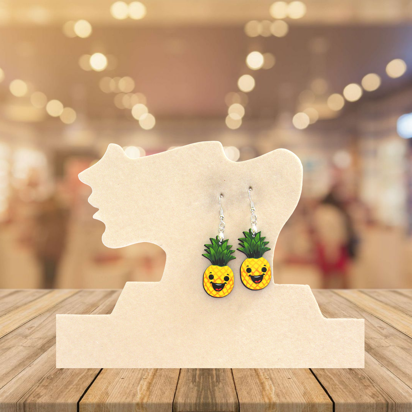 Pineapple Shaped Sublimated Earrings 1.5 inch