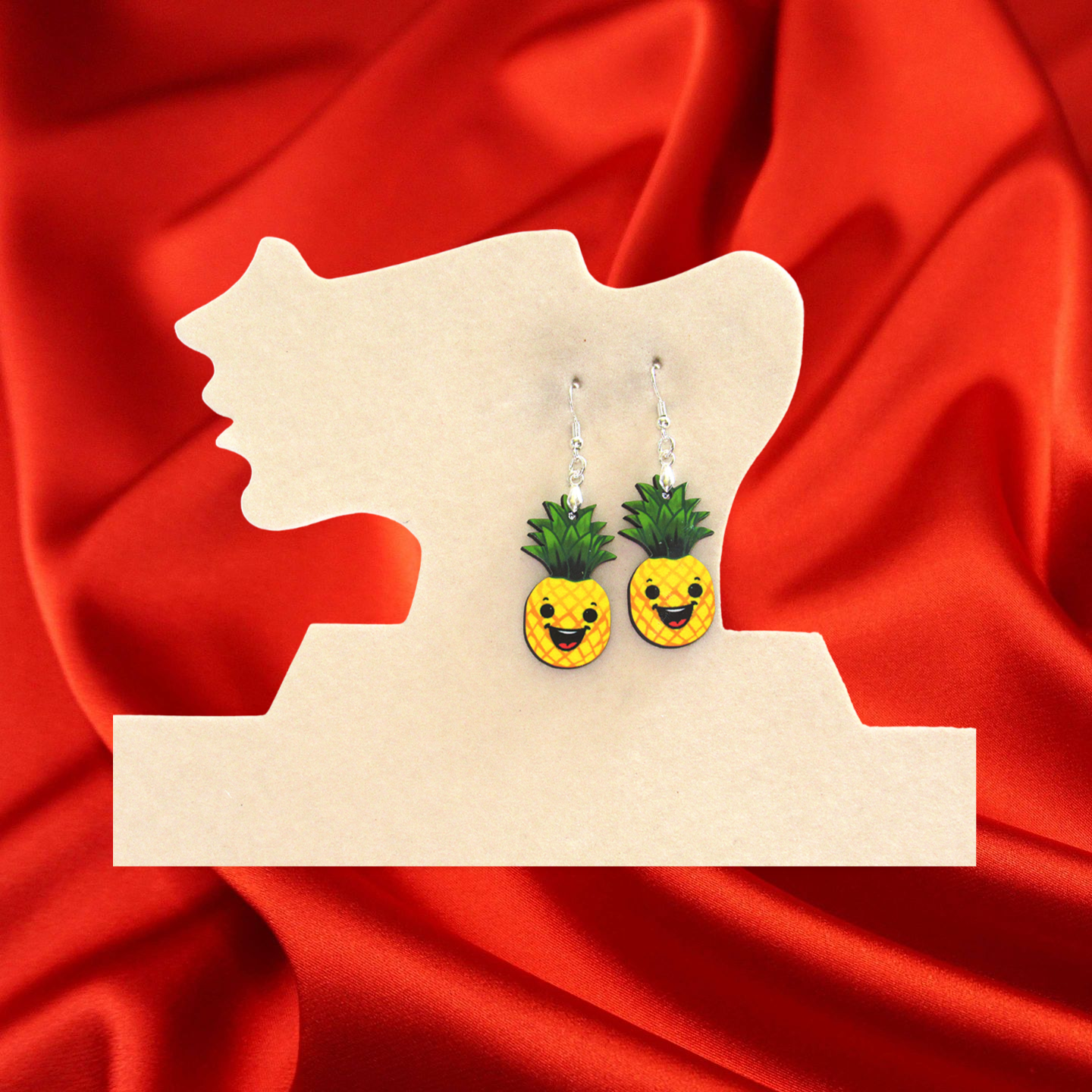 Pineapple Shaped Sublimated Earrings 1.5 inch