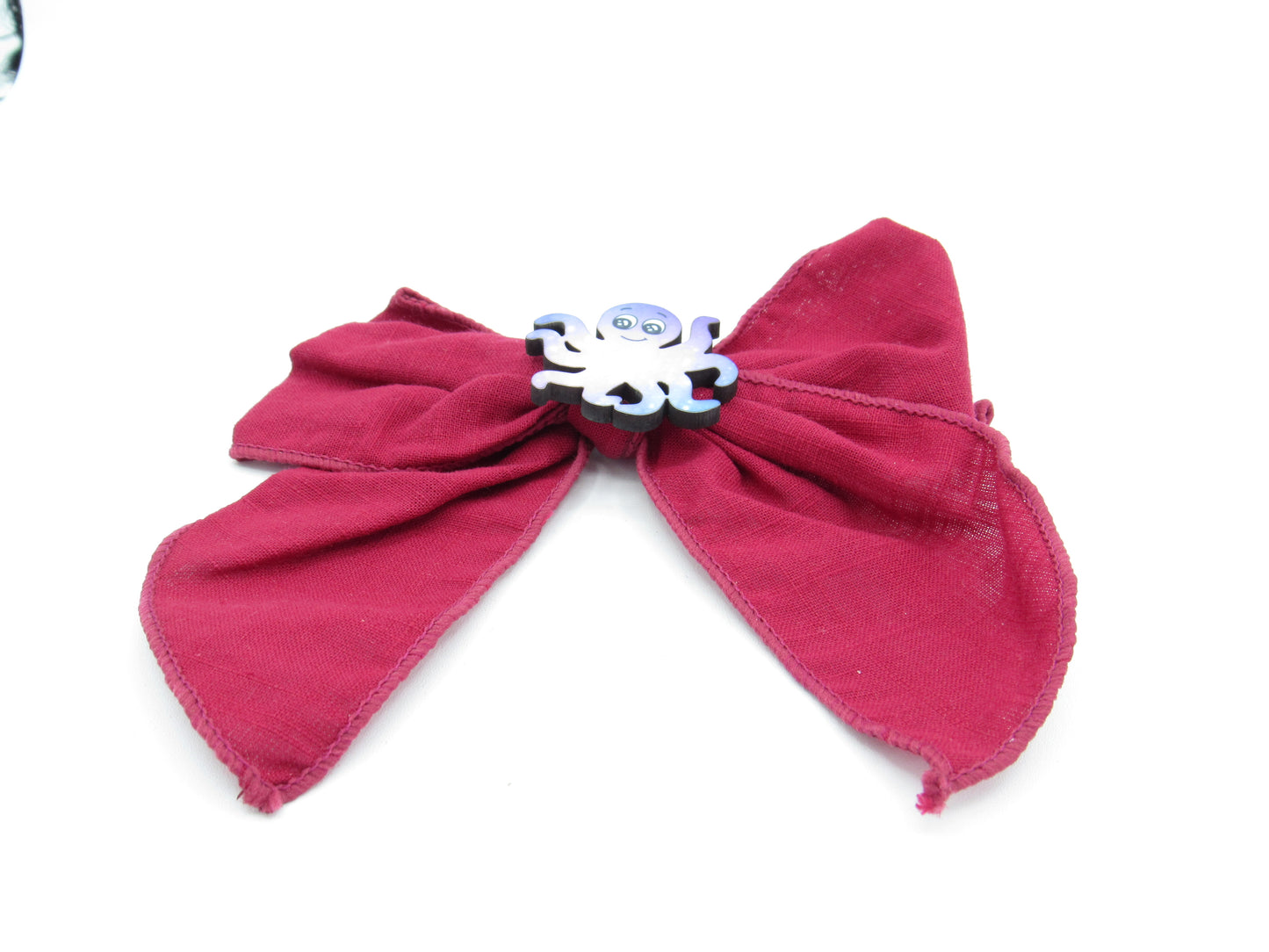 5" Girls Cotton Hair Bow with Custom Sublimated Nautical Center