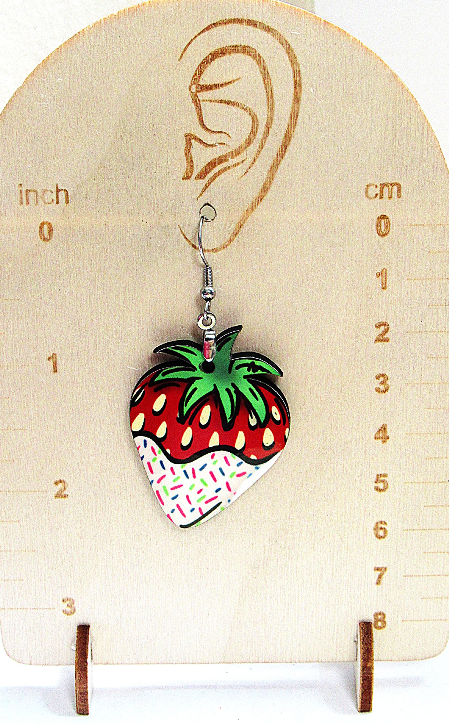 Strawberry Shaped Sublimated Earrings 1.5 inch