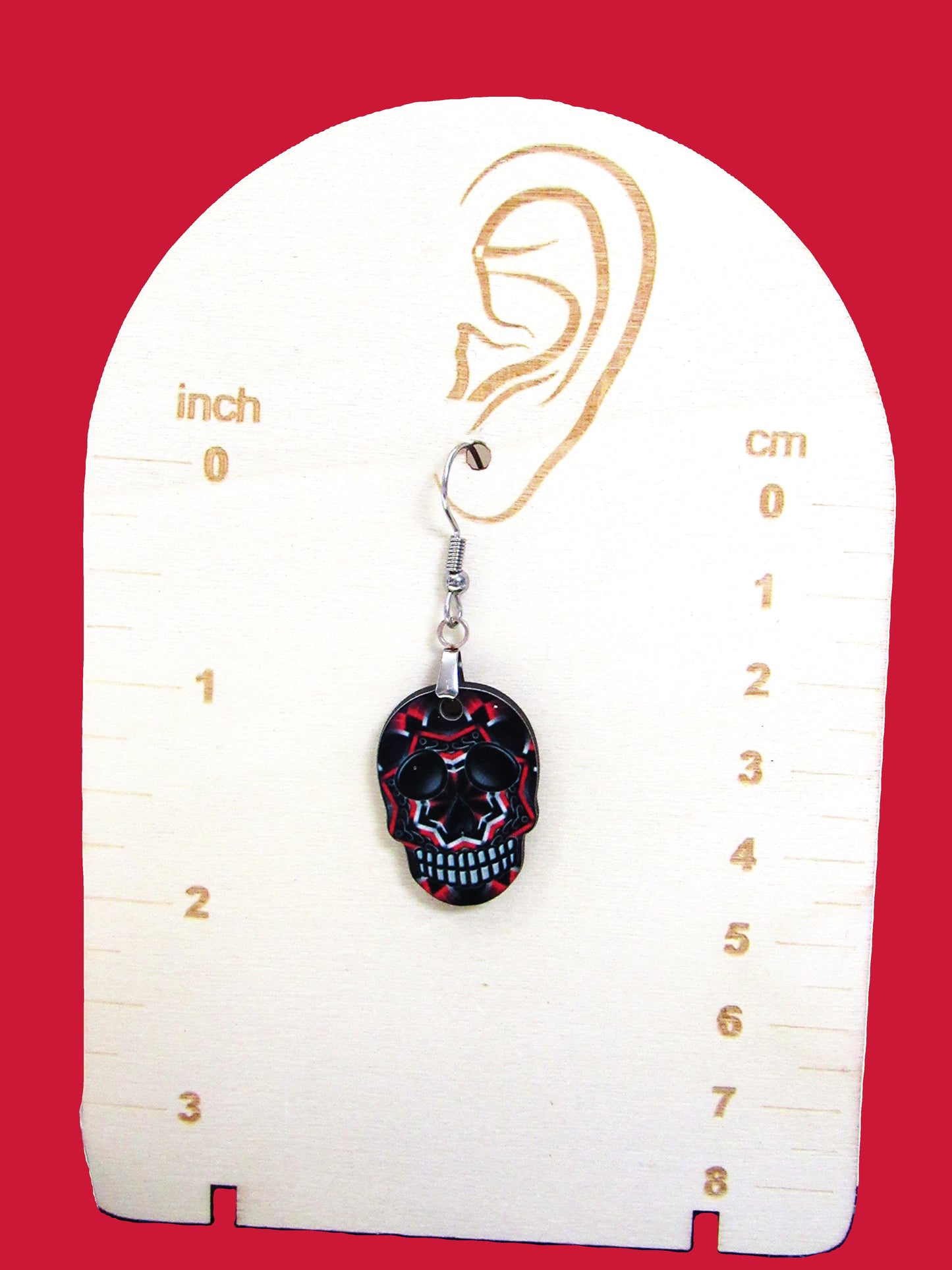 Skull Shaped Sublimated Earrings 1 inch