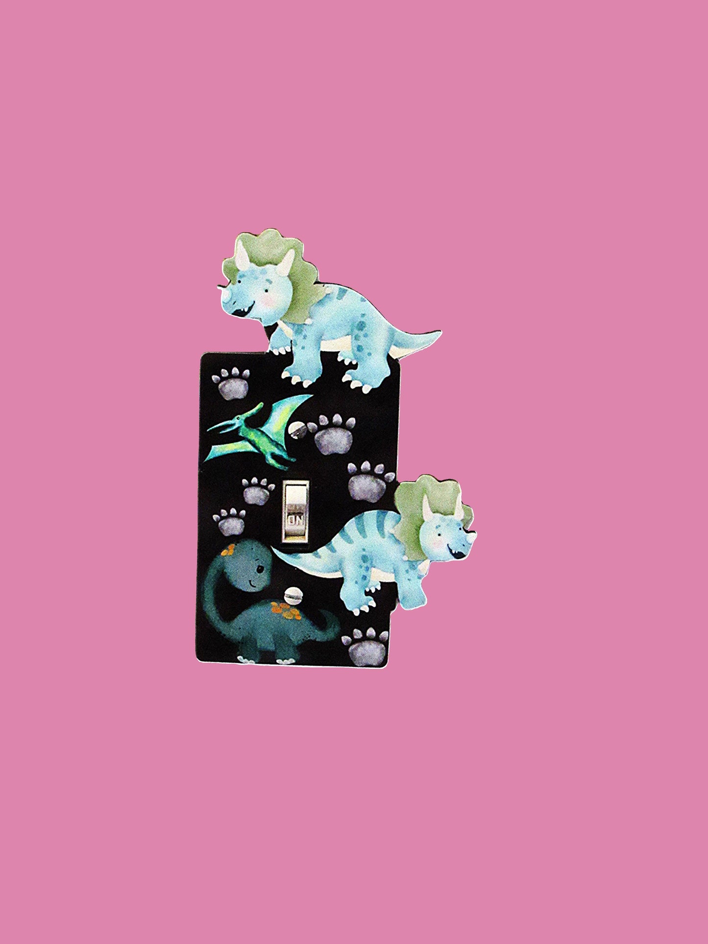Dinosaur Shaped Sublimated Light Switch Plate