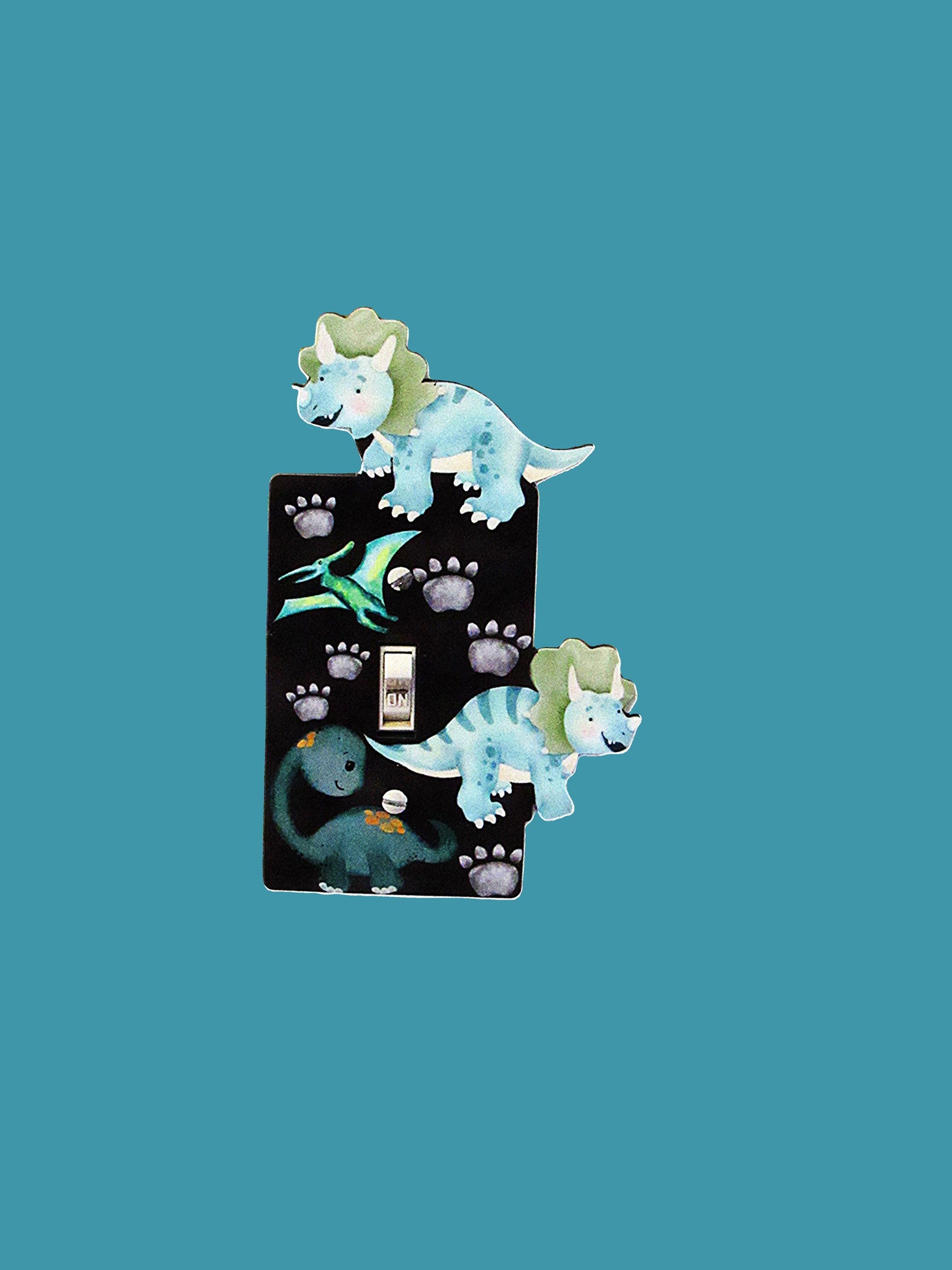 Dinosaur Shaped Sublimated Light Switch Plate