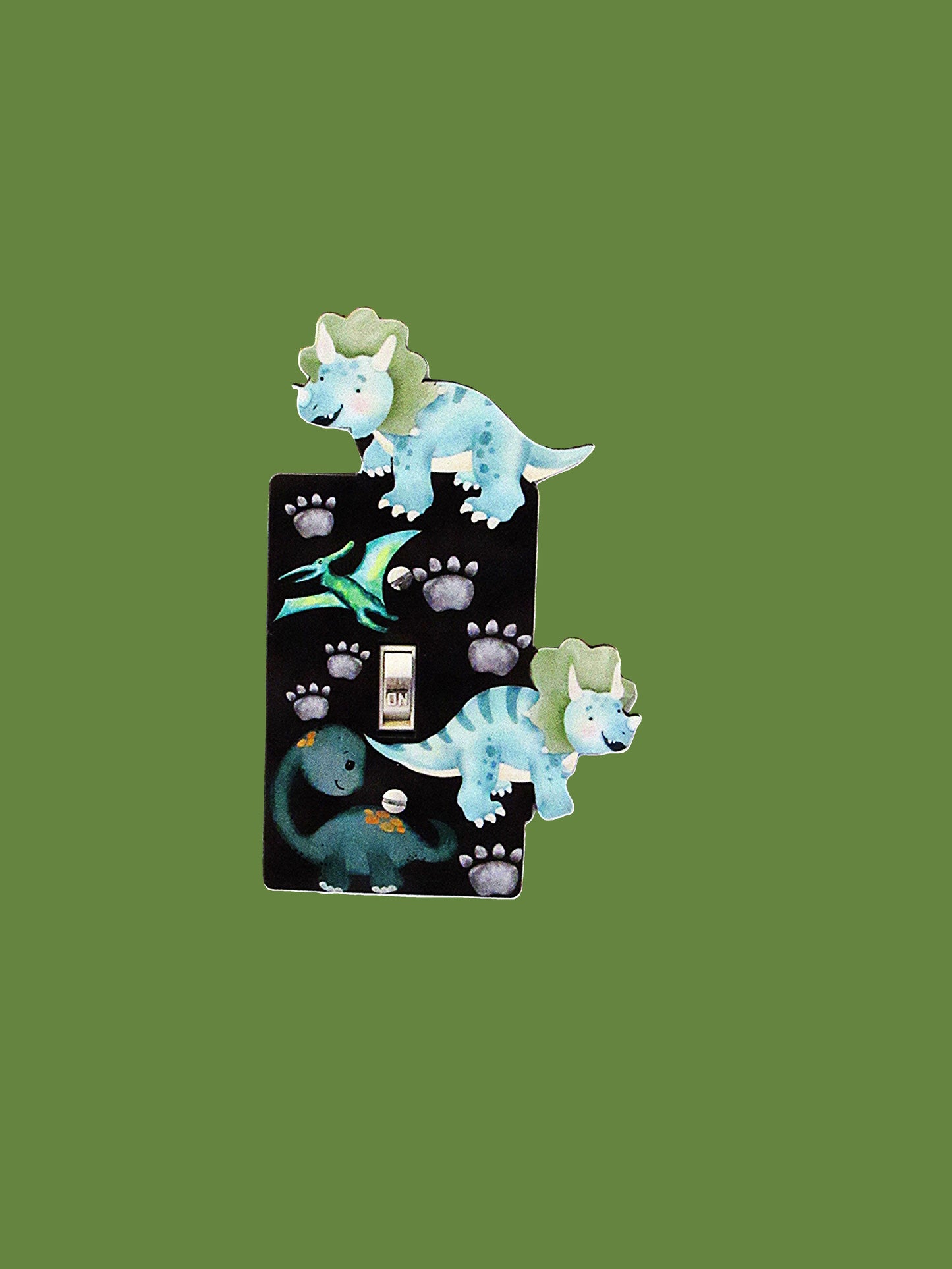 Dinosaur Shaped Sublimated Light Switch Plate