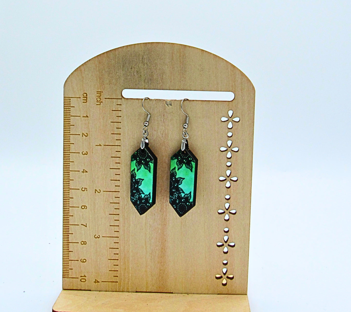 MDF-Gemstone Shaped Sublimated Earrings 1.5 inch