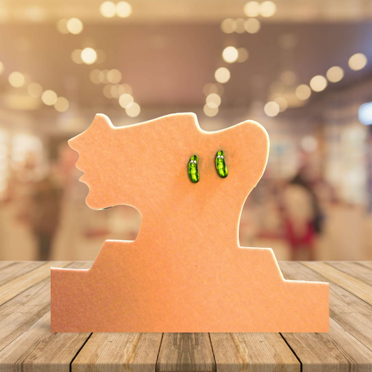 Pickle Shaped Sublimated Stud Earrings