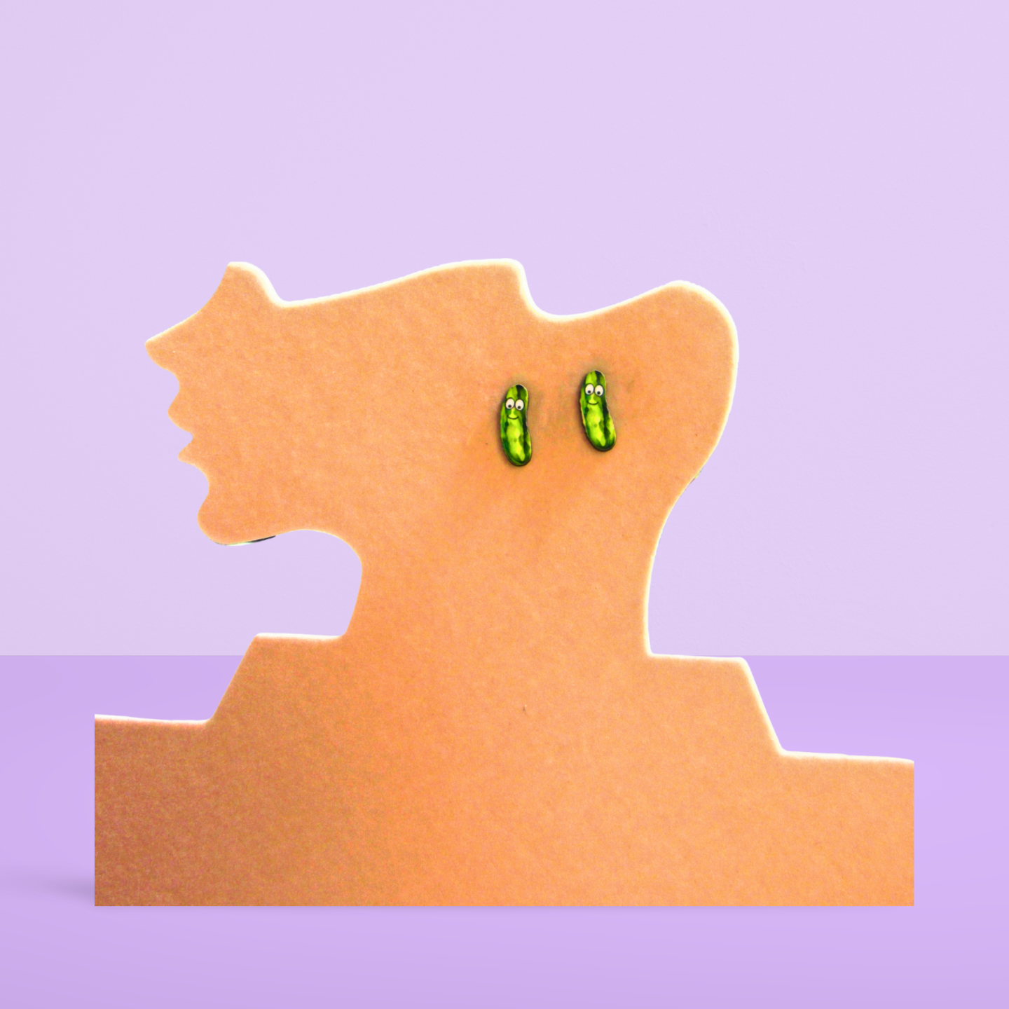 Pickle Shaped Sublimated Stud Earrings