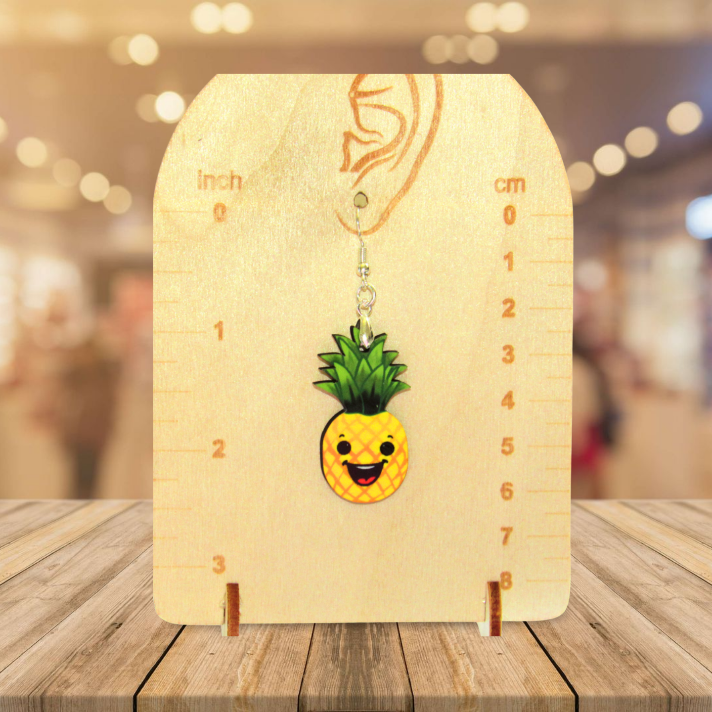 Pineapple Shaped Sublimated Earrings 1.5 inch