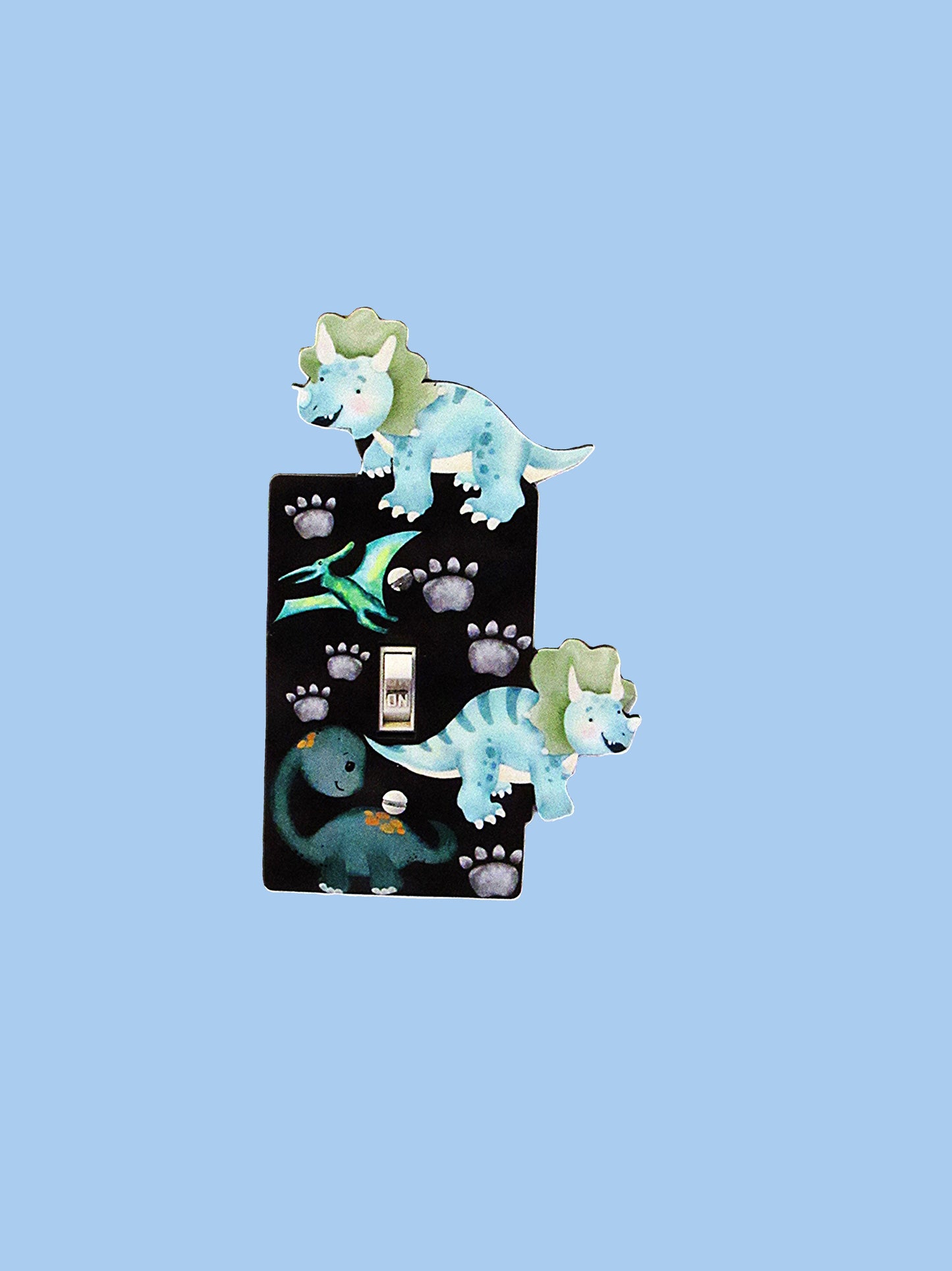 Dinosaur Shaped Sublimated Light Switch Plate