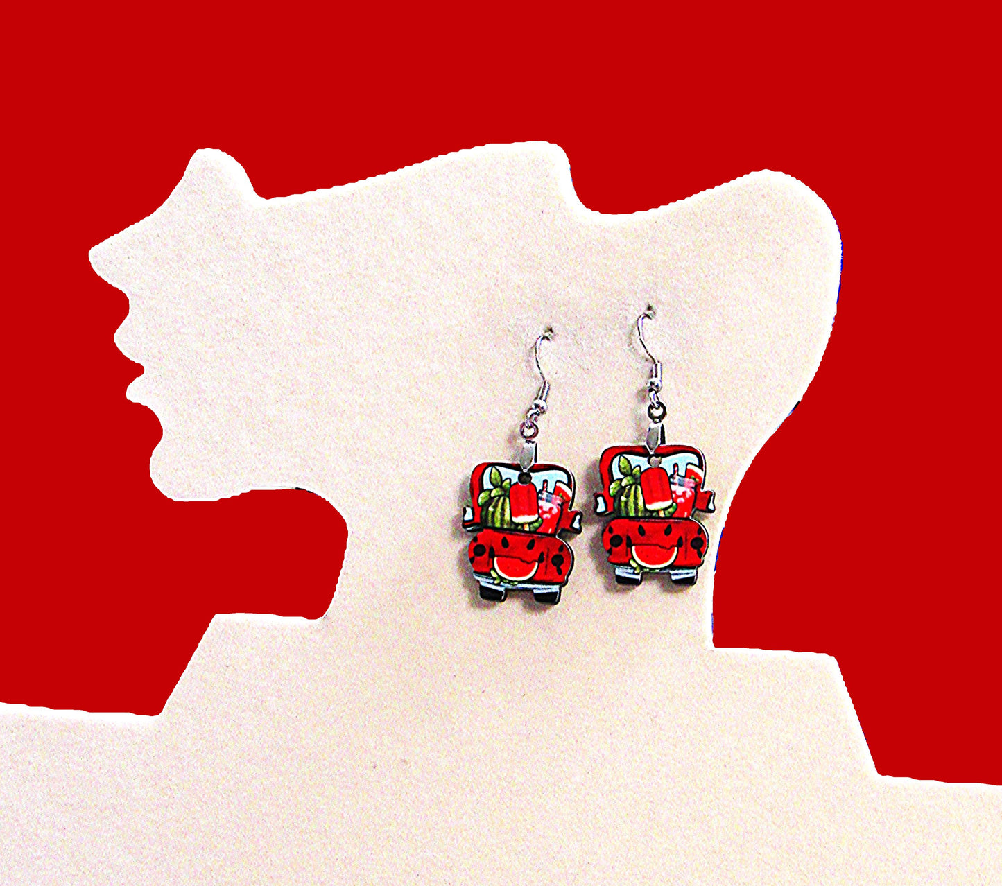 Truck Shaped Sublimated Earring 1 inch