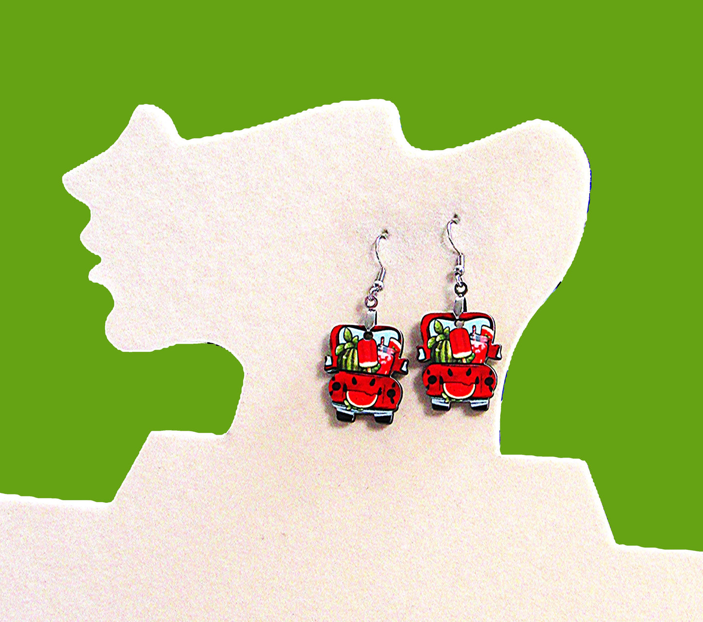 Truck Shaped Sublimated Earring 1 inch