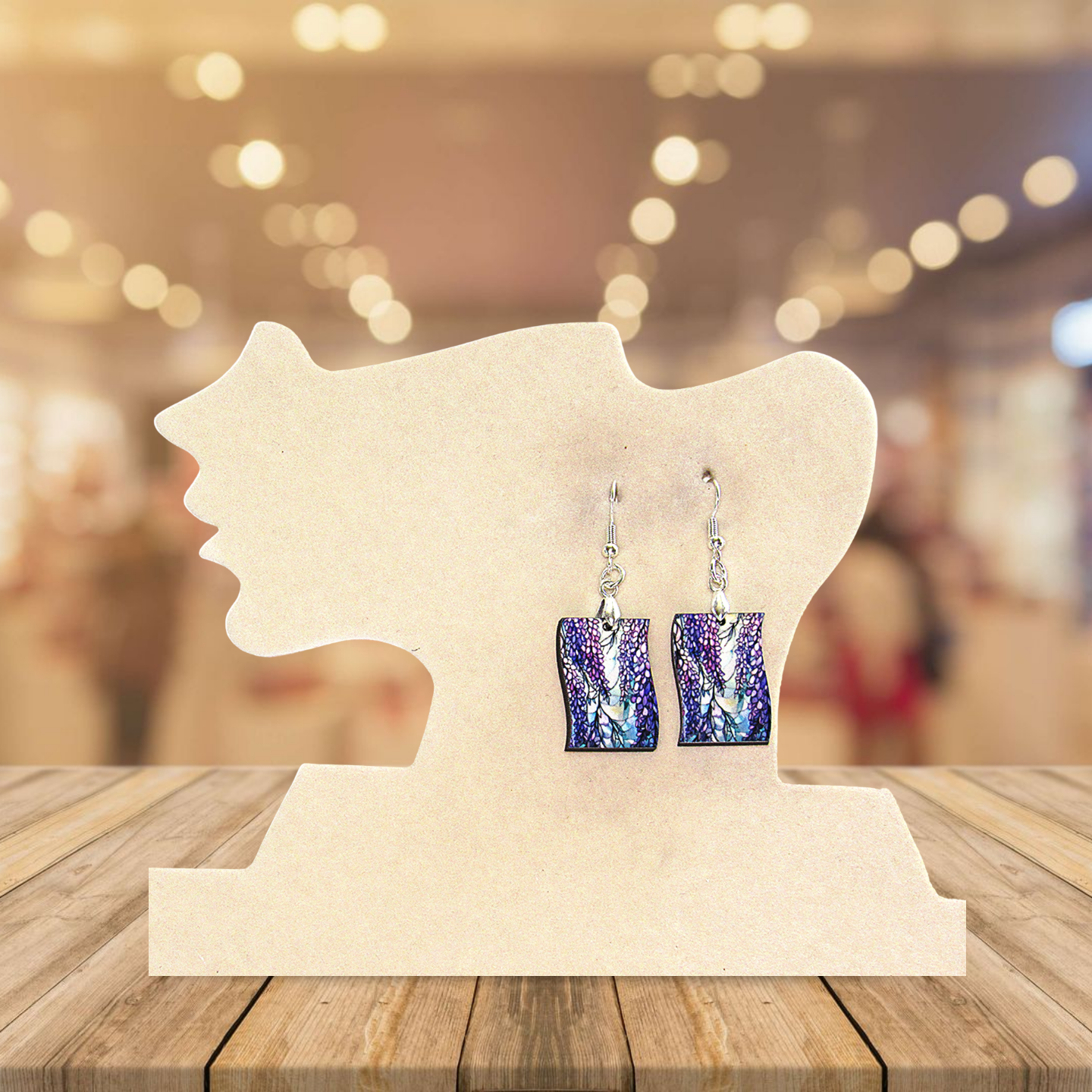 Vertical Flag Shaped Sublimated Earrings 1 inch