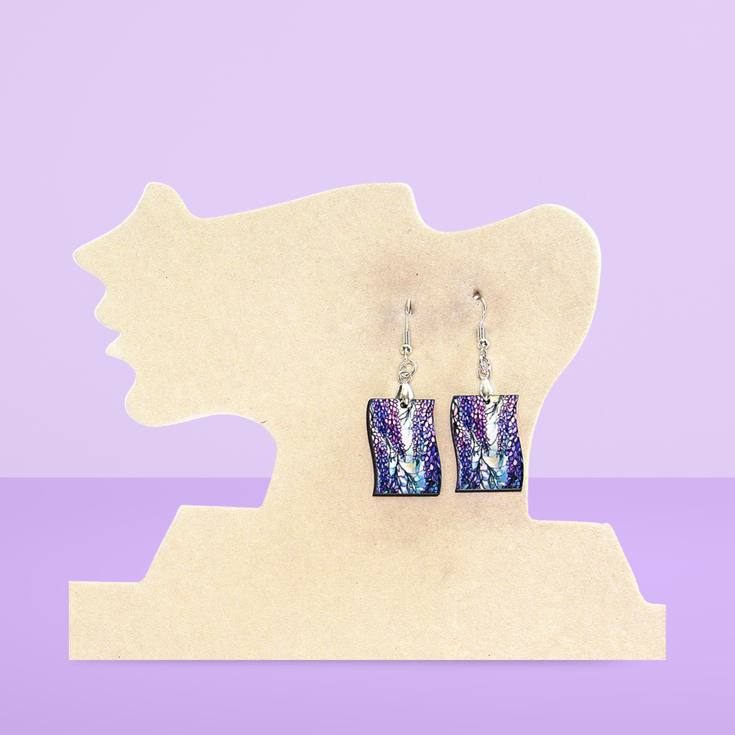 Vertical Flag Shaped Sublimated Earrings 1 inch