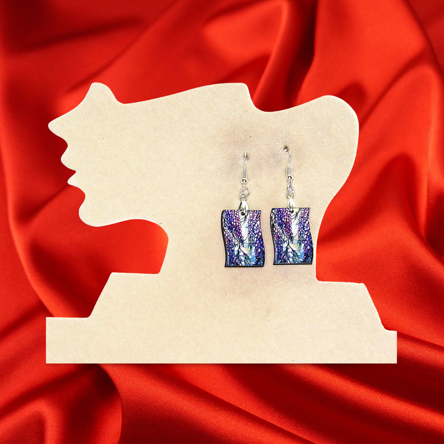 Vertical Flag Shaped Sublimated Earrings 1 inch