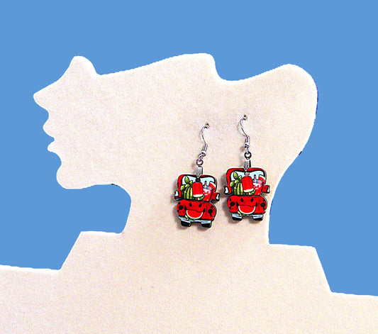 Truck Shaped Sublimated Earring 1 inch