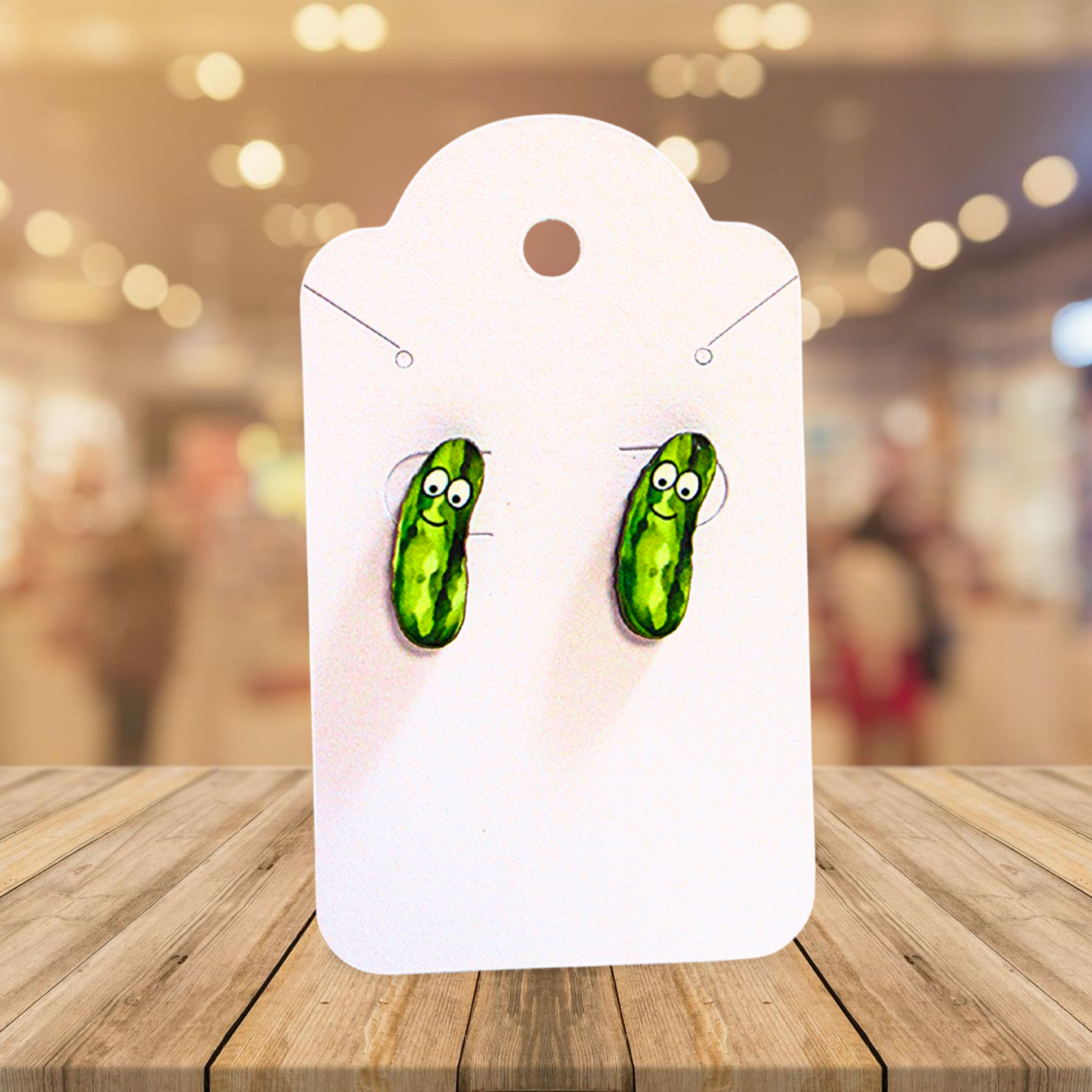 Pickle Shaped Sublimated Stud Earrings