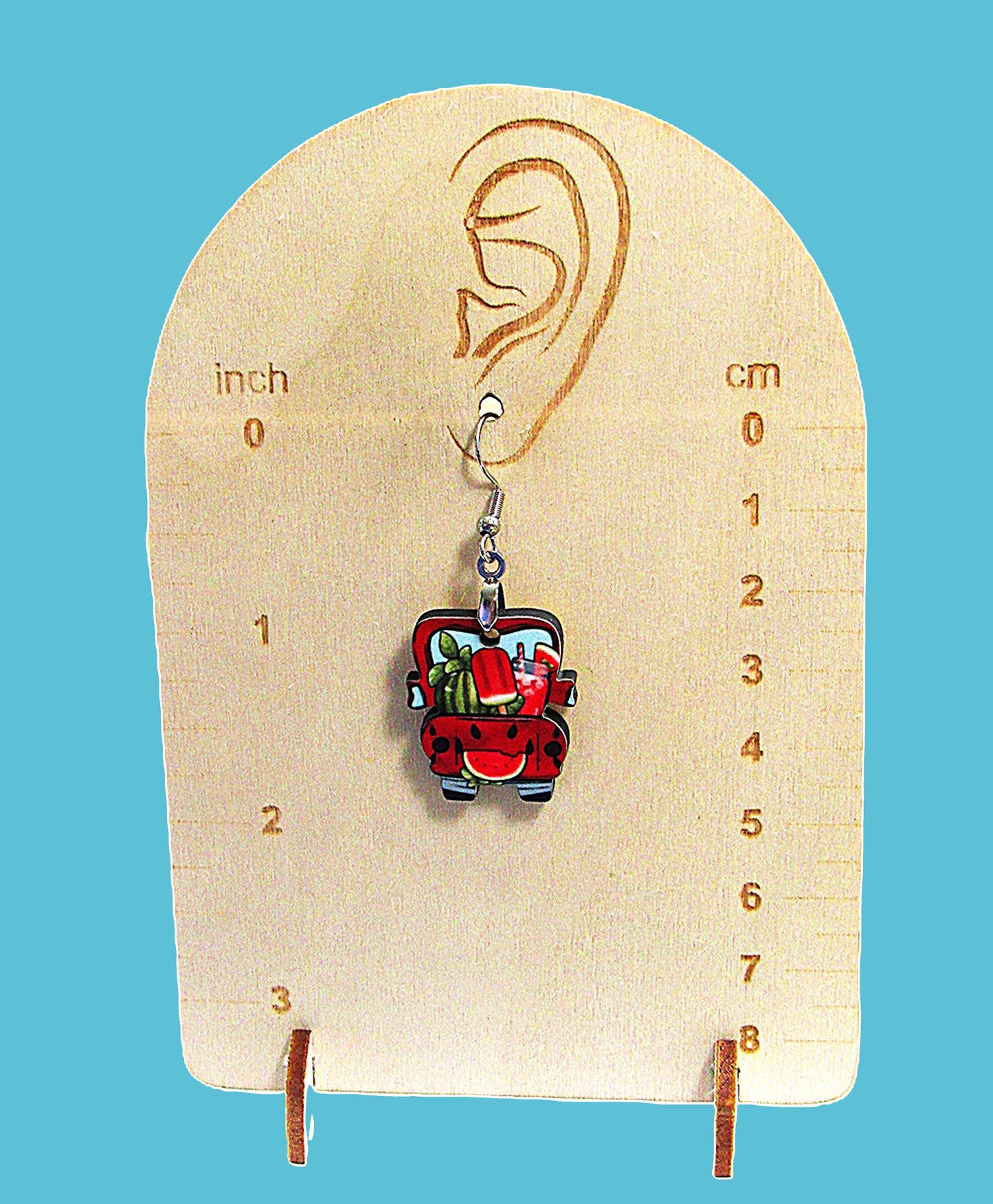 Truck Shaped Sublimated Earring 1 inch