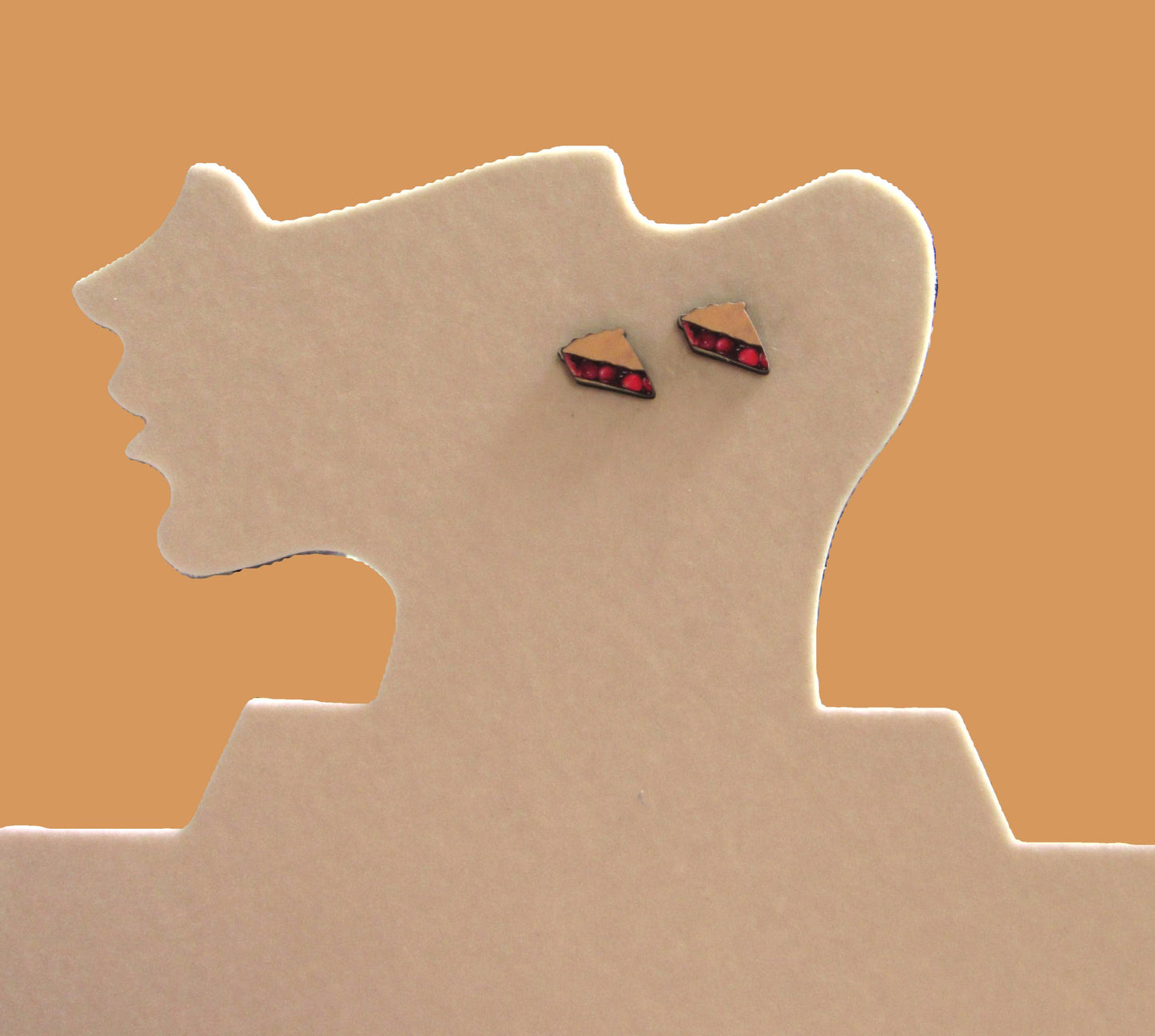 Pie Slice Shaped Sublimated Stud Earrings