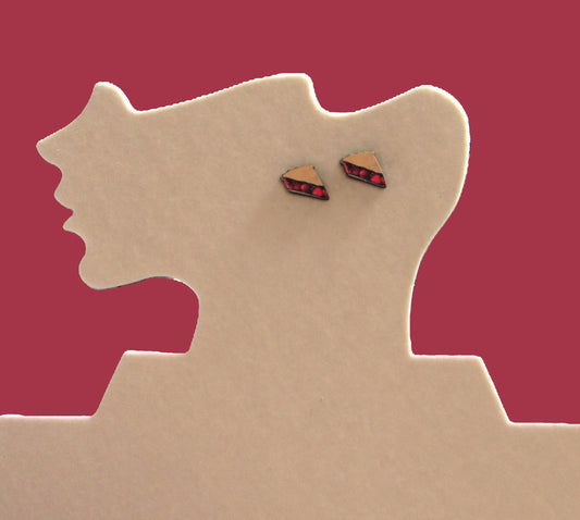 Pie Slice Shaped Sublimated Stud Earrings