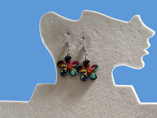 1 inch Hippie Flower Shaped Sublimated Earrings MDF