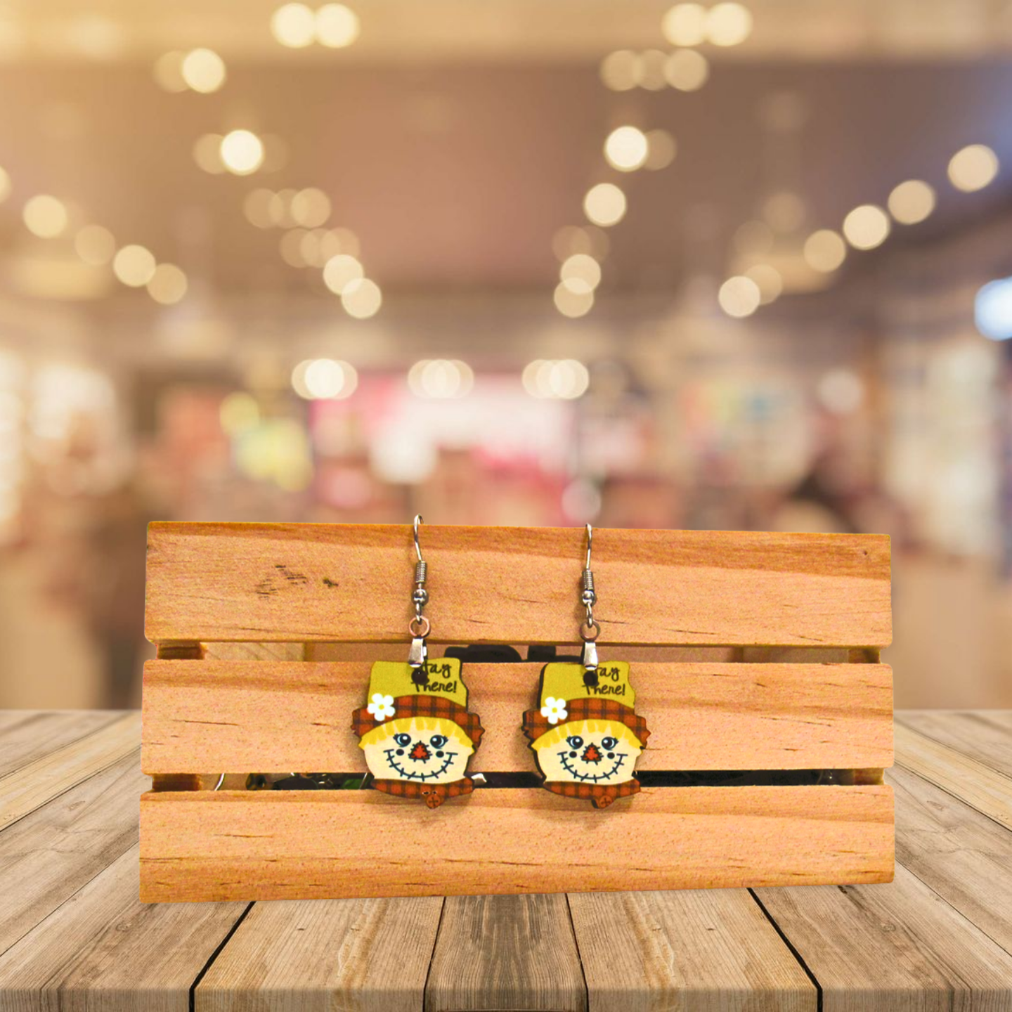 Scarecrow Head Shaped Sublimated Earrings