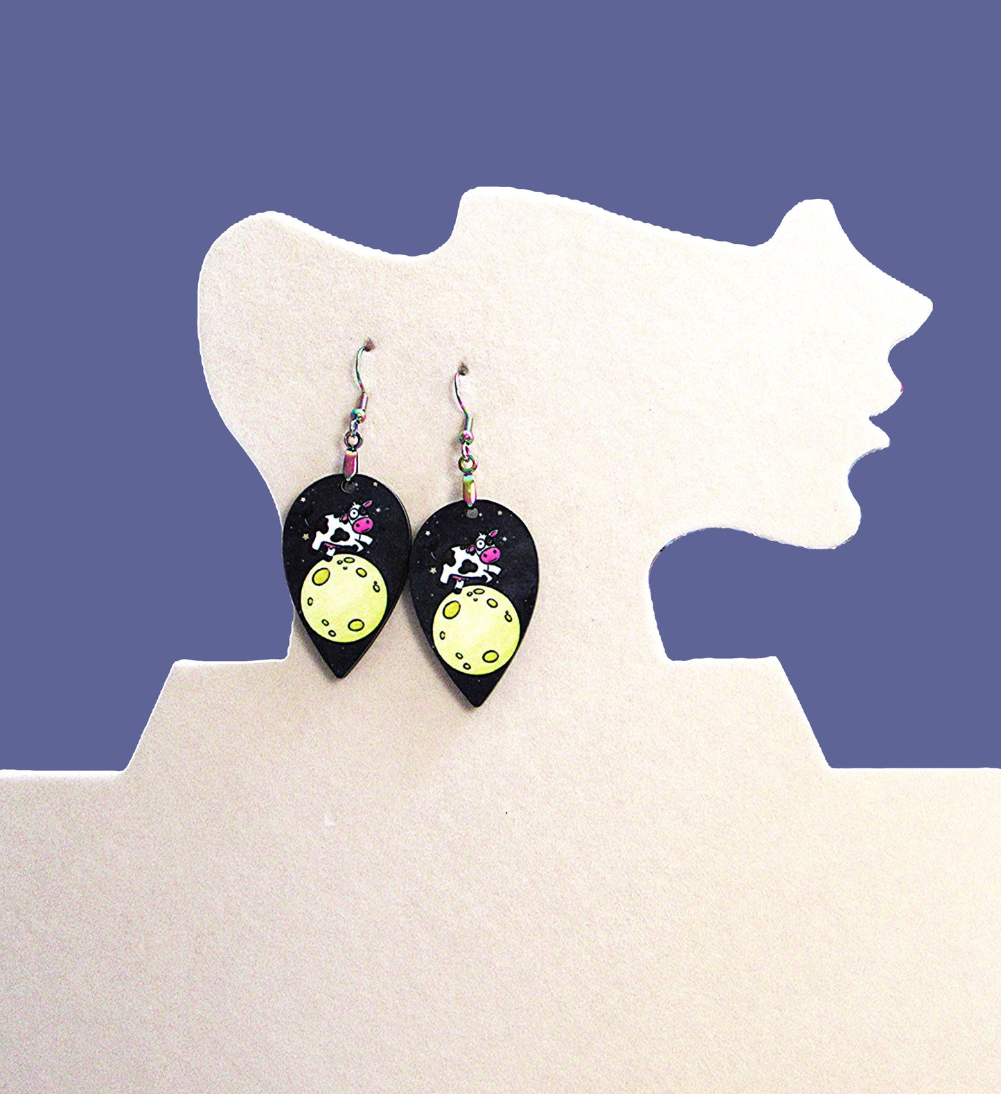 Reverse Teardrop Shaped Sublimated Earrings