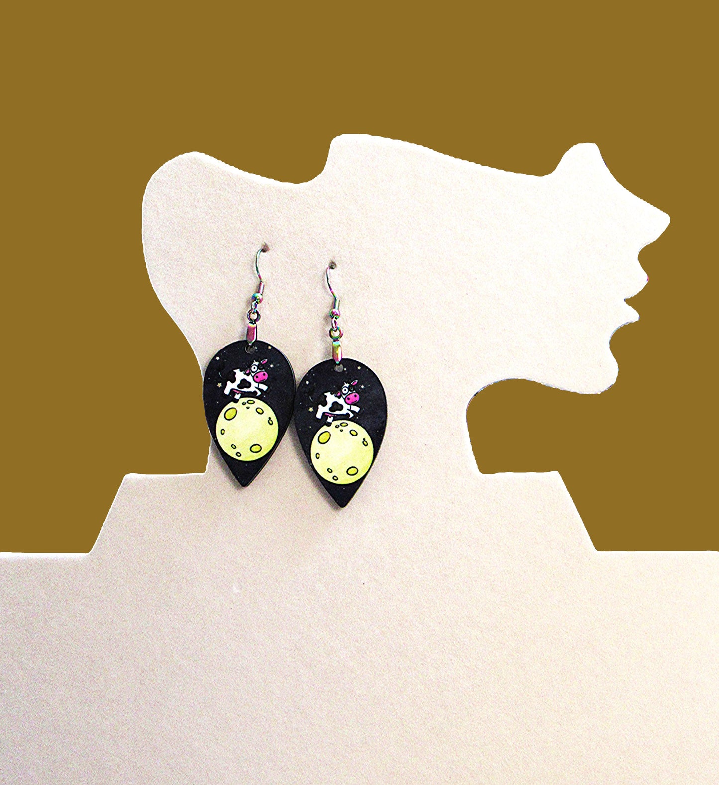 Reverse Teardrop Shaped Sublimated Earrings