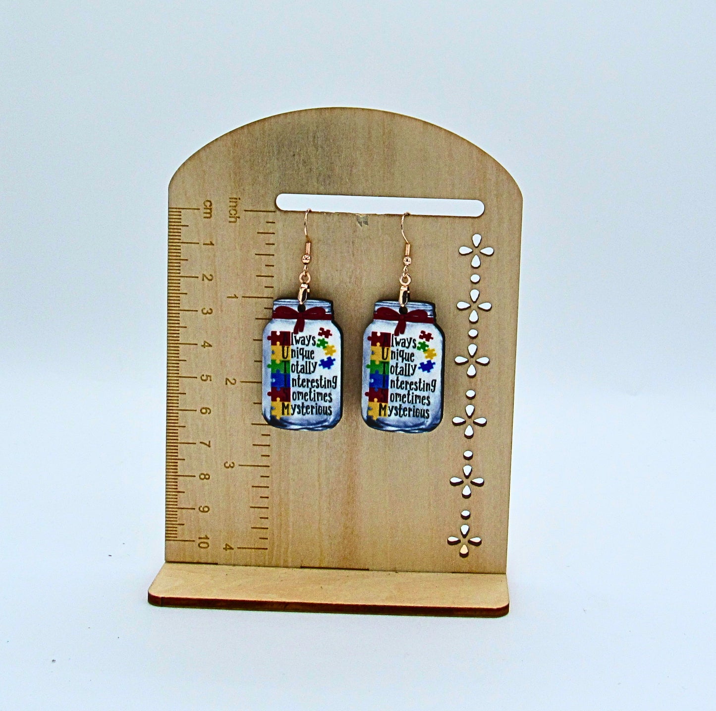 MDF-Mason Jar Shaped Sublimated Earrings 1.5 inch