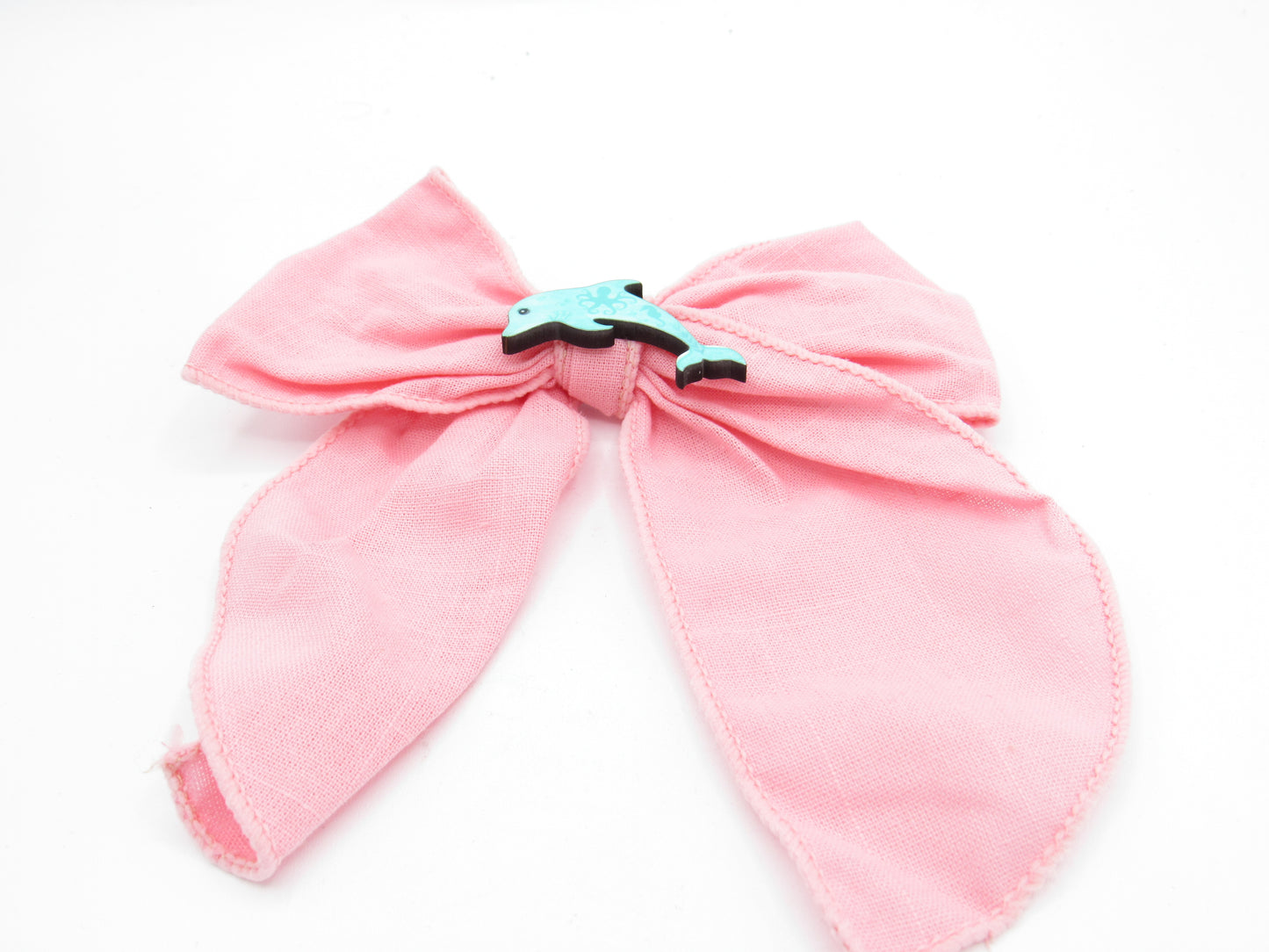 5" Girls Cotton Hair Bow with Custom Sublimated Nautical Center