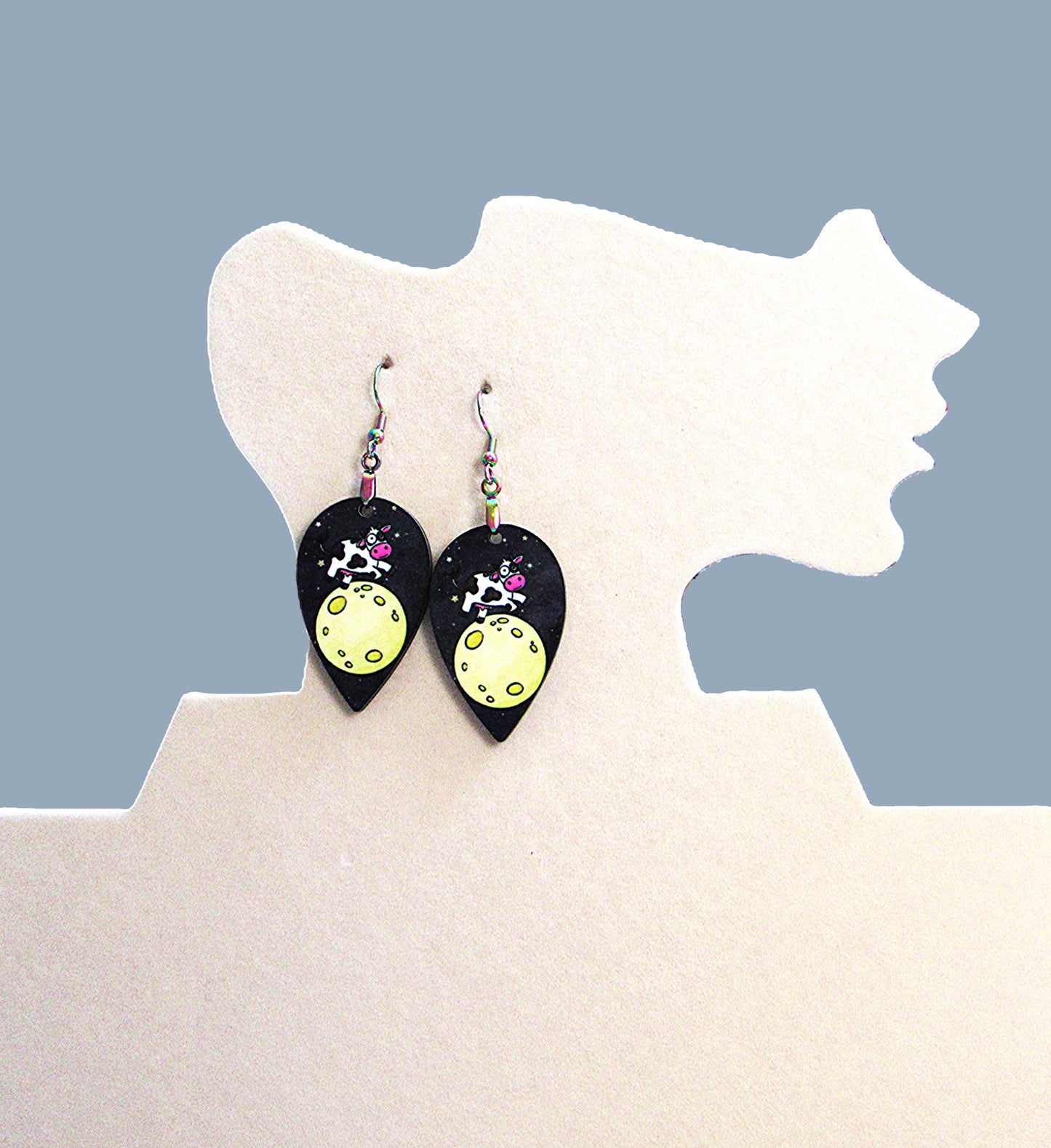 Reverse Teardrop Shaped Sublimated Earrings