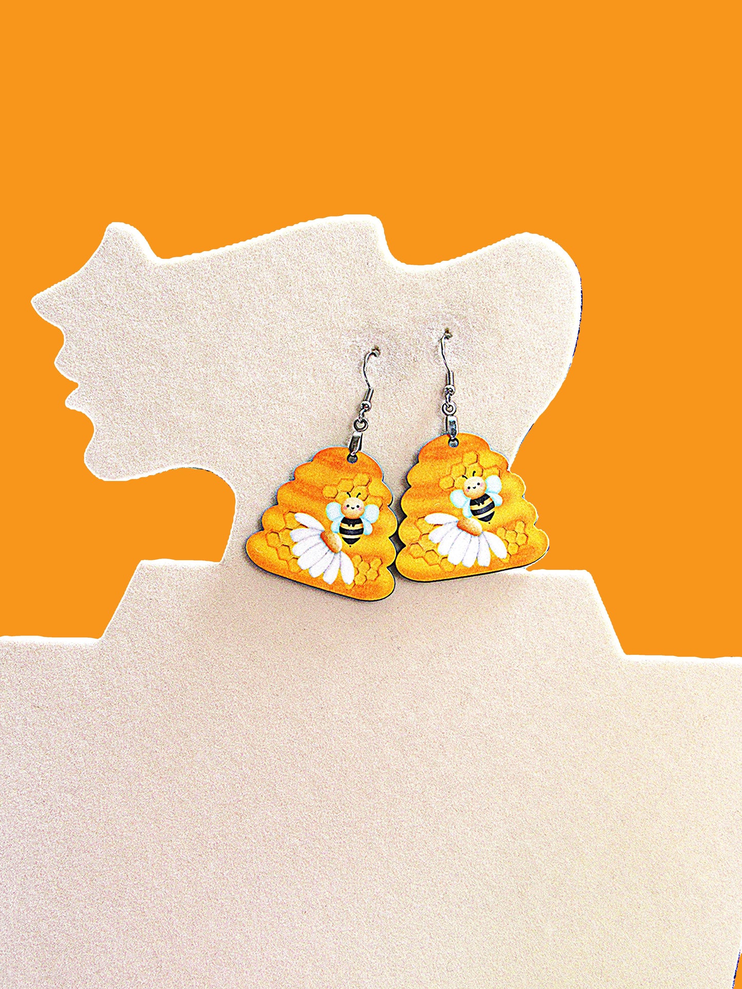 Beehive Shaped Sublimated Earrings 1.5 inch